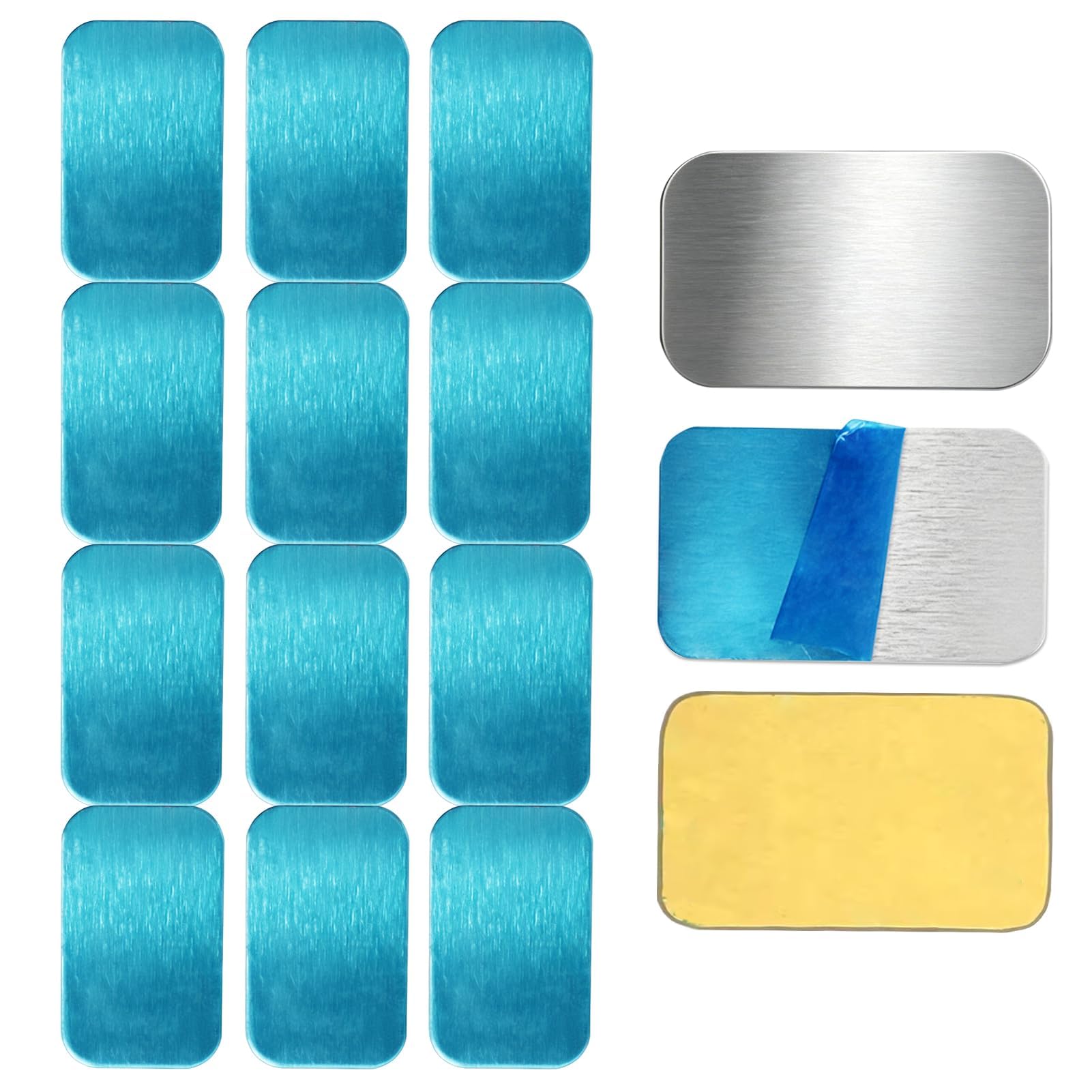 JOVIA 32PCS Self Adhesive Metal Plates for Magnetic Lights, 41 x 22 mm Non-Magnetic Universal Metal Plates with Sticky Back, Replacement Plates for Cabinet Lights, Kitchens Staircases Display Cabinets