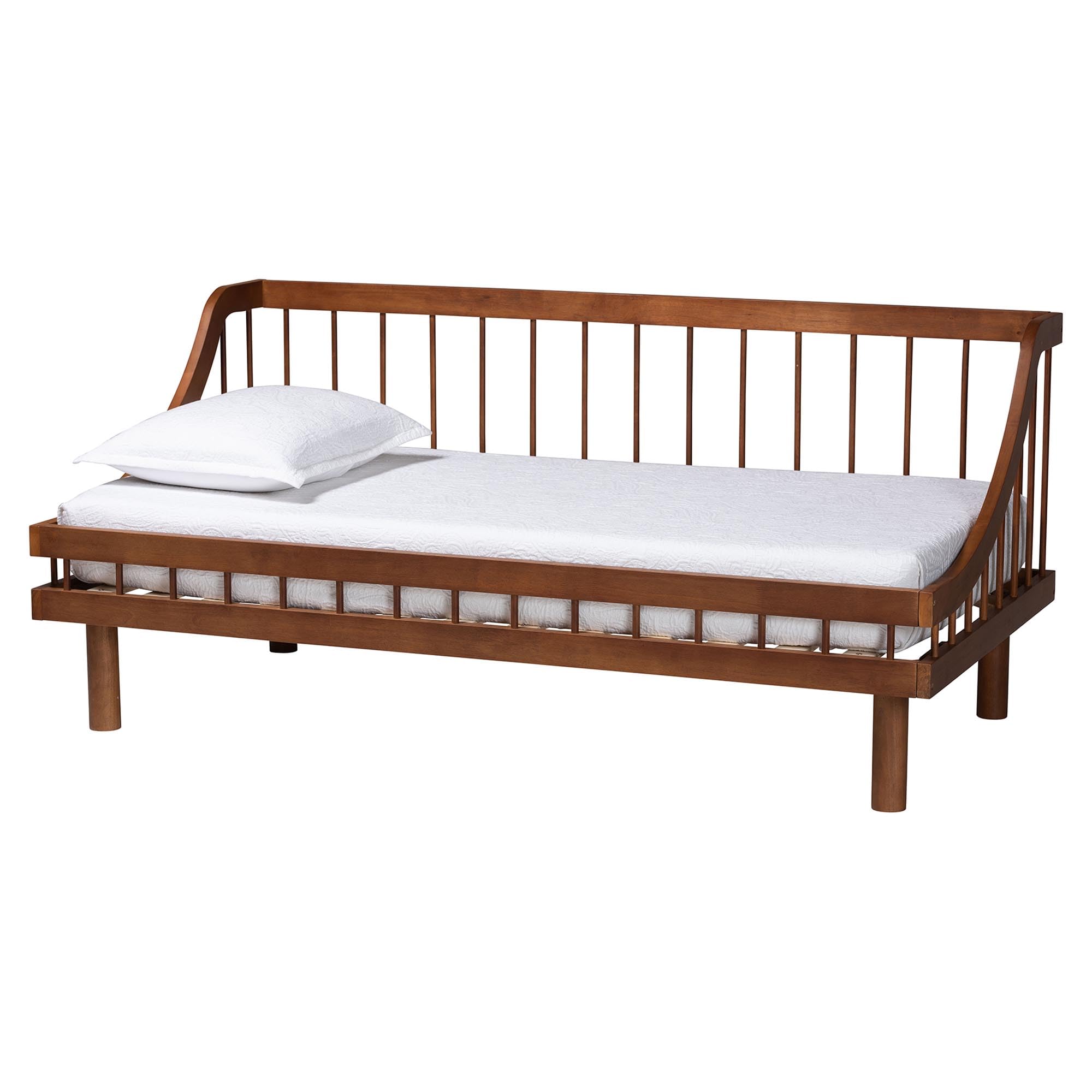 Baxton Studio Helio Spindle Daybed, Twin, Walnut Brown