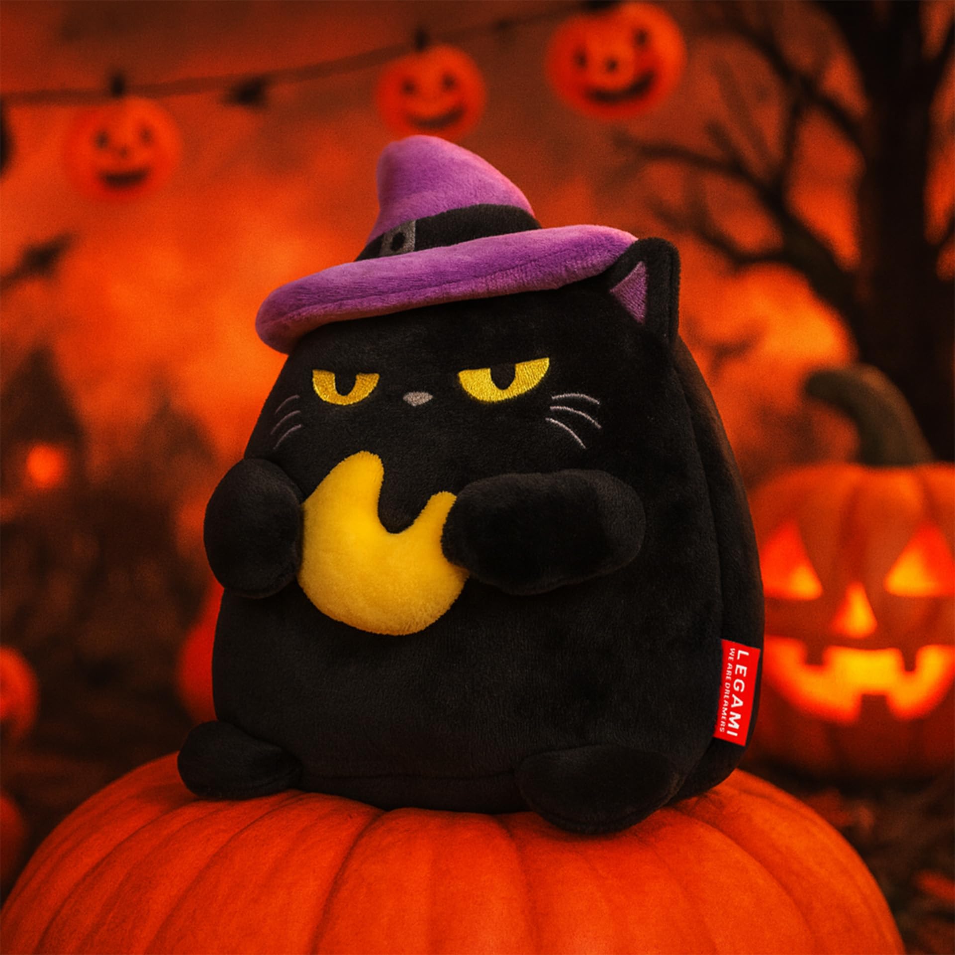 Legami - Peluche Plush Super Soft Halloween!,Tema Kitty, Formato Mini, Sta in Piedi da Solo, Con Carta d'identità, Idea Regalo, 14 x 17 cm