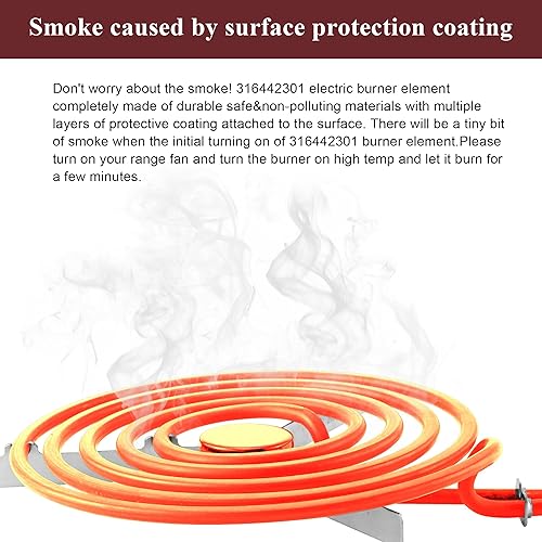 Miniatura 5 de 316442301 Quemador eléctrico apto para Frigidaire, elemento de superficie de bobina de 8 pulgadas MP26YA apto para Kenmore, 8 pulgadas, 2600 W, 240
