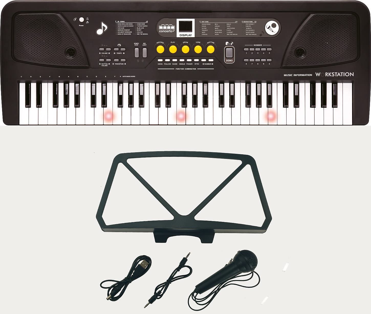 Reig – Organo Elettronico 61 Tasti Multifunzione, Colore: Nero, 8925