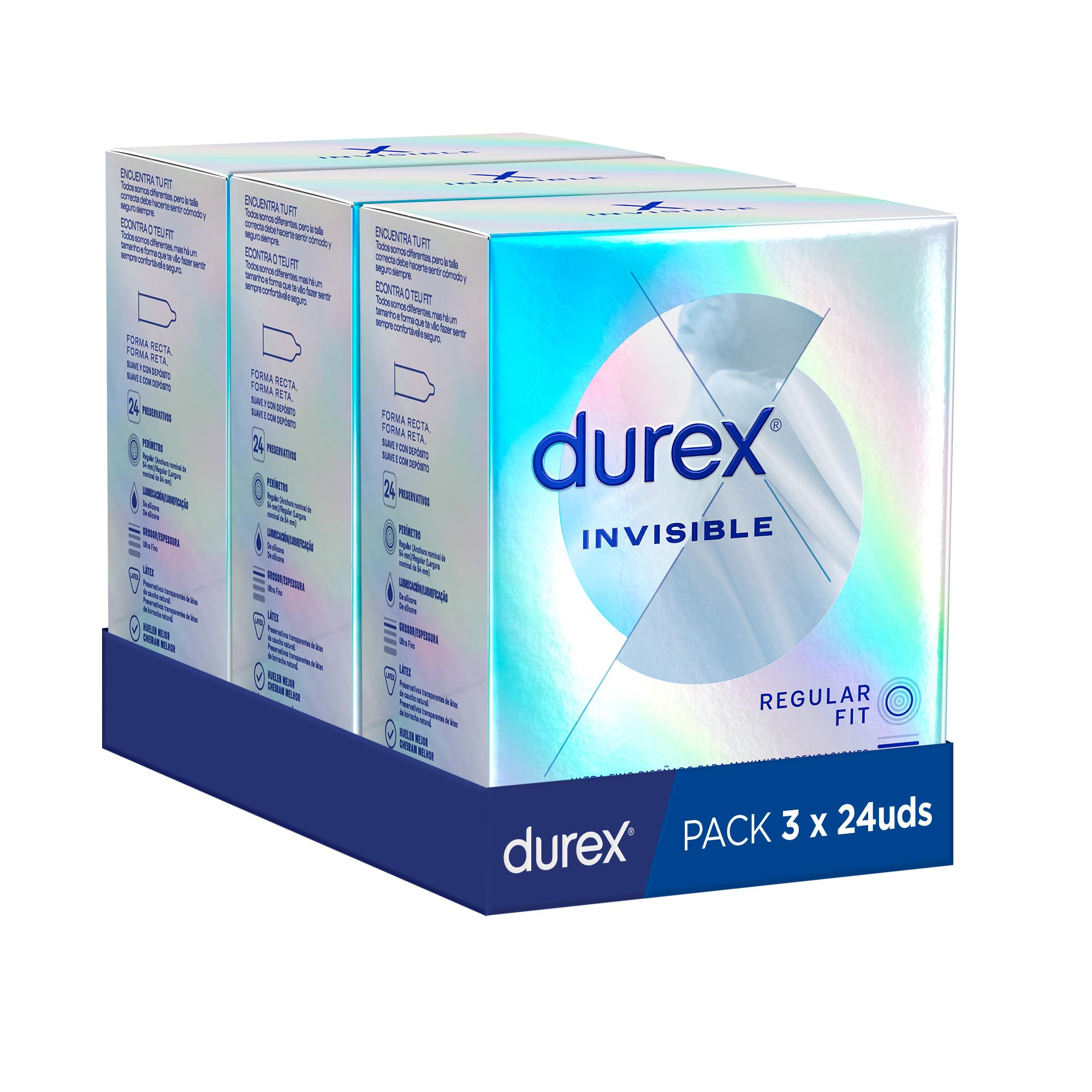 Durex Preservativos Invisible Extra Lubricado, Ultra Fino, 72 condones