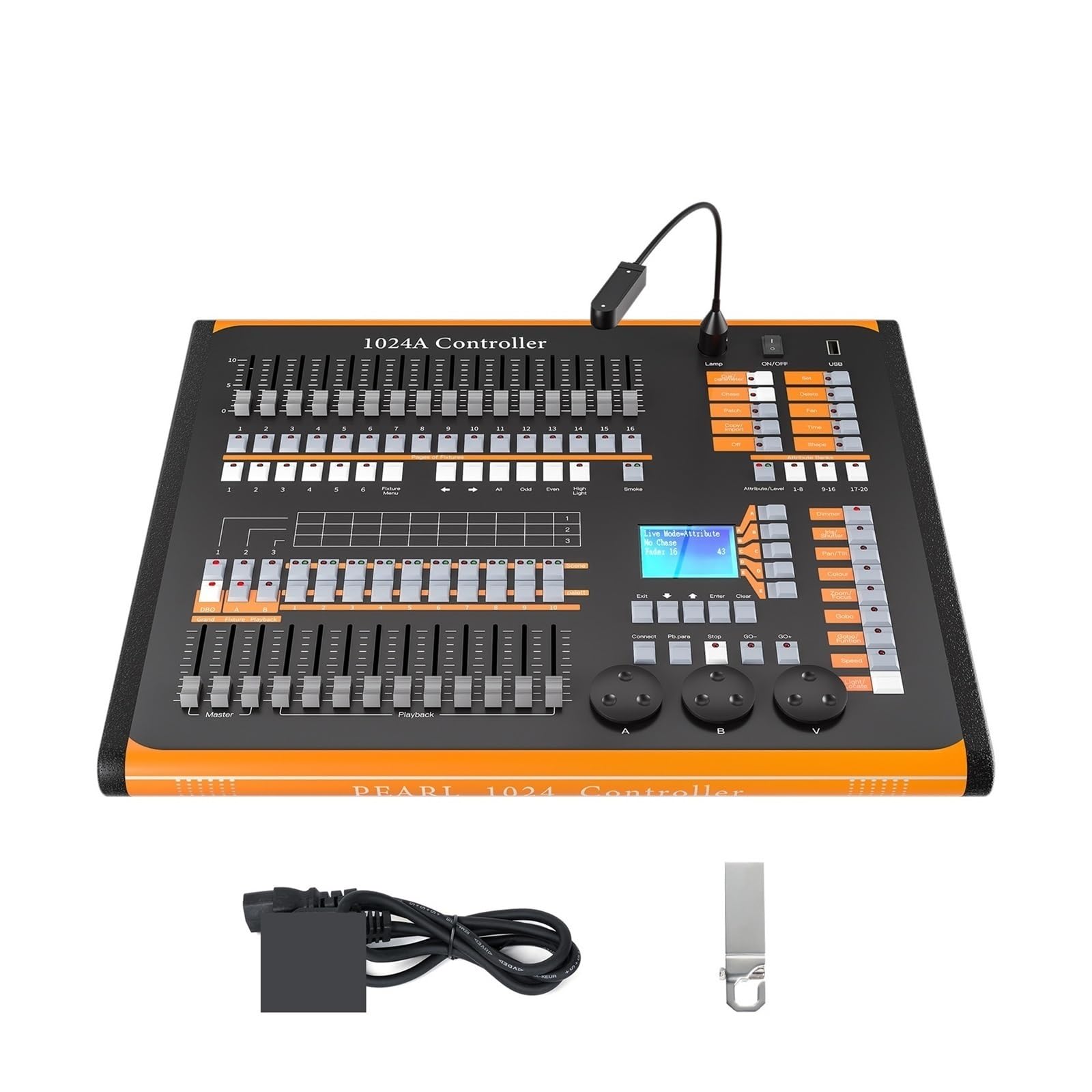 DMX Controller, 1024 Channel 512 Controller Stage Lighting Console DJ Control Equipment for Music Show Wedding Party Christmas