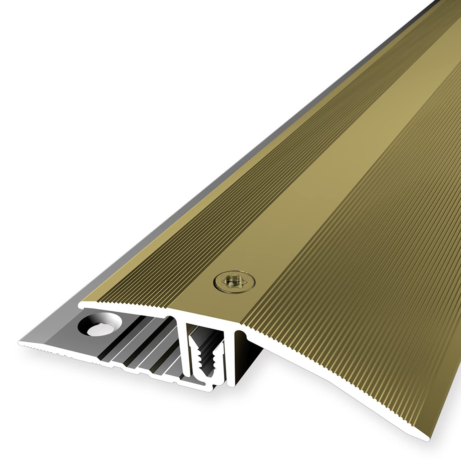 PROVISTON | Übergangsprofil | Laminatausgleich | Breite: 56 mm | Höhenausgleich: 7-18 mm | Länge: 900 mm | Aluminiumprofil | Gold | 1 Stück