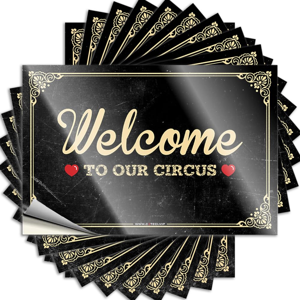 Sports, Tattoos Funny Bumper Quote Stickers, Great No Residue Decals for Luggage | Outside Party Favor Custom Welcome to The Circus(8X12CM)