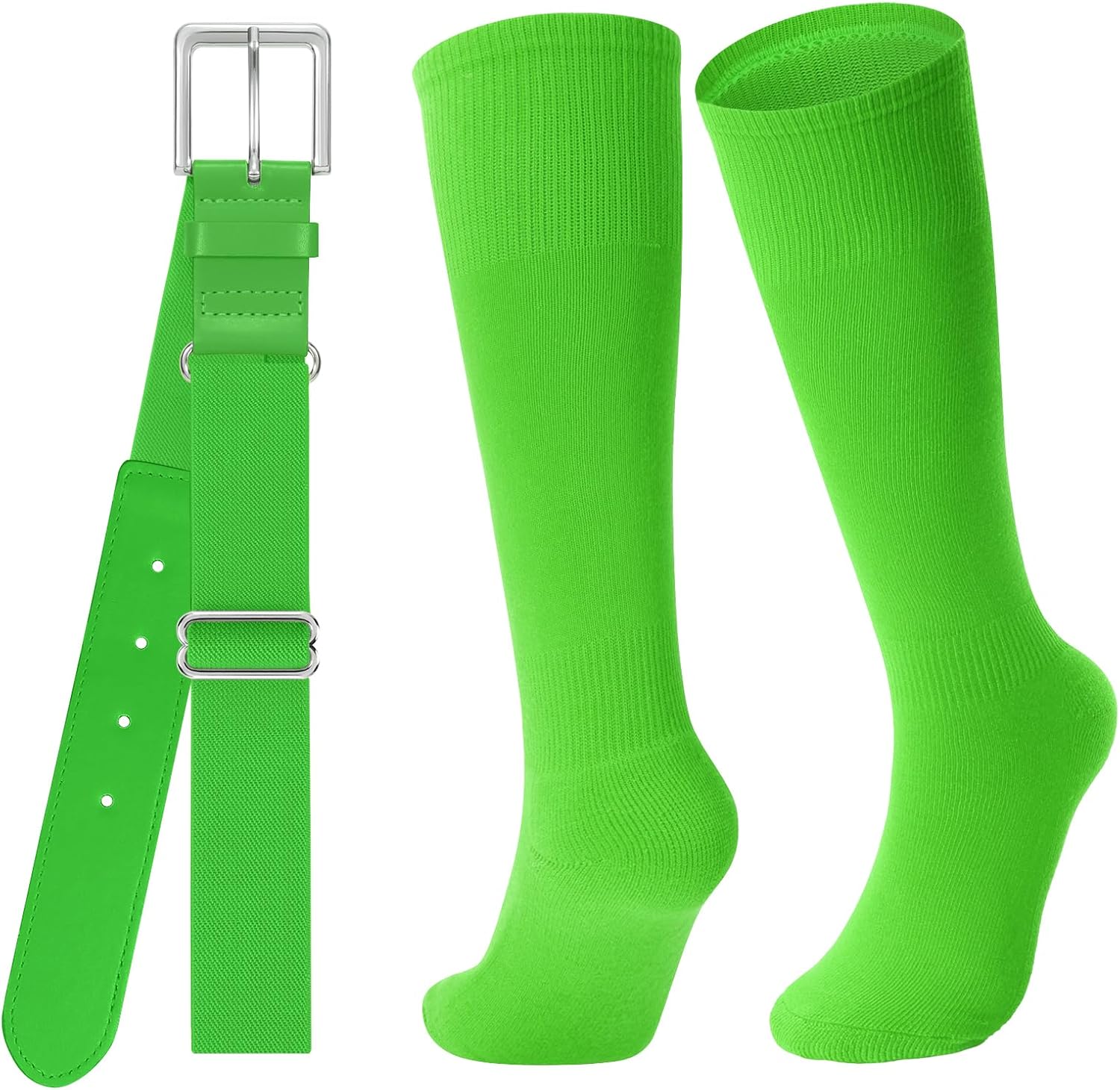 Baseball Socks and Belt for Youth Adult Softball Socks Combo Elastic Waist Belt for Men Kids Boys Girls Women JASGOOD