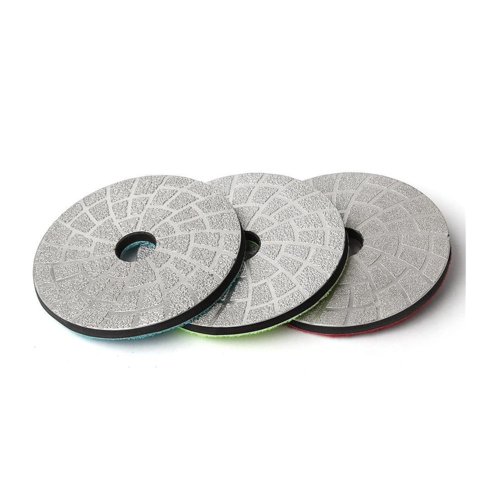 CAREG 4"3 sztuk/zestaw lutowane próżniowo diamentowe podkładki polerskie 100mm szkło marmurowe granitowe tarcze ścierne 6mm gumowa warstwa tarcza szlifierska Durable (Size : 50, Color : 3 Pcs)