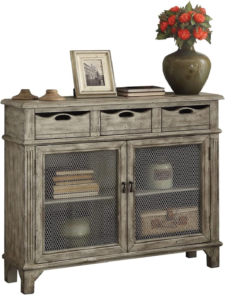 Acme Vernon Antique White Console Table Amazon.ca Home