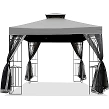 9x9 Replacement Gazebo Cover Compatible with Aldi Gardenline Belavi 2019 Gazebo,Canopy Top OnlyGray