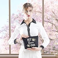 Vista 4 de GJTIM Divertido regalo de Nona para la abuela, la mejor bolsa de cosméticos Nona Ever de nietos, Negro