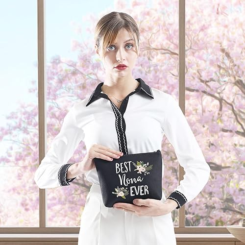 Miniatura 4 de GJTIM Divertido regalo de Nona para la abuela, la mejor bolsa de cosméticos Nona Ever de nietos, Negro -