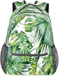 Mochilas escolares de folha de palmeira para meninas, estudantes, resistente à água, folhas de palmeira, bolsa escolar de viagem para mulheres/homens, mochilas universitárias, Multi, Medium