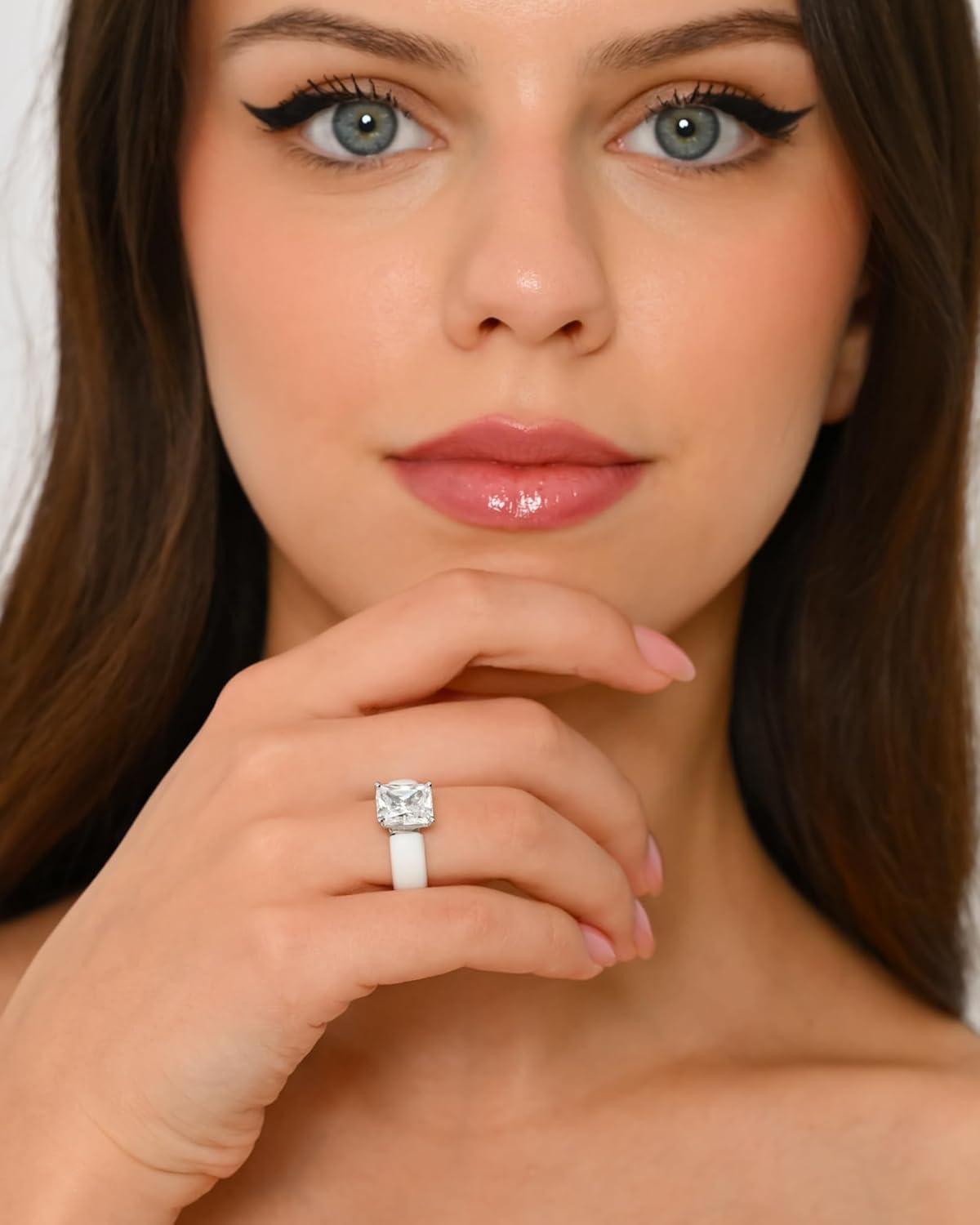 Rinfit Silicone Ring with Stone - Emerald Cut Cubic Zirconia Solitaire Engagement Ring for Women - Rubber Wedding Bands - Patented Design - Image 8