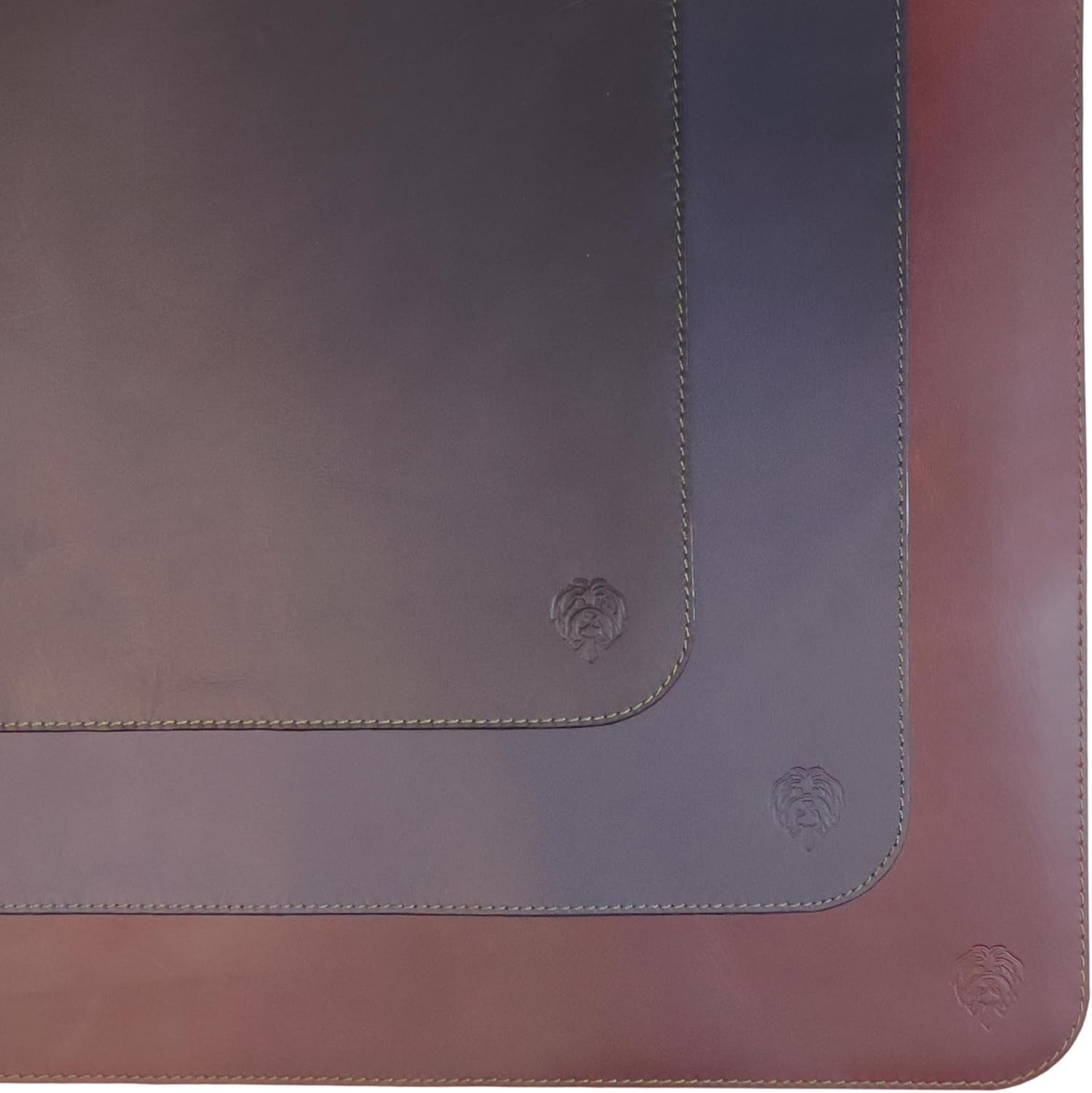 Havee Cabana Desk Mat - Genuine Leather Handmade in Colombia - Blue