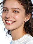 ChicSilver Hypoallergénique 925 Boucles d'oreilles Sterling Silver Stud pour femmes, Dainty Simple Heart/Star/Moon/Bar/Circle (avec boîte cadeau)