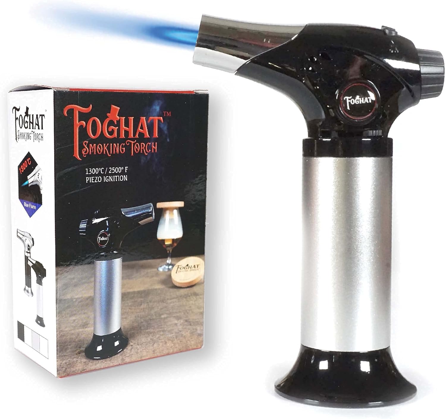 Foghat Cocktail Smoker with Bourbon Barrel Wood Shavings and Foghat Cocktail Smoking Torch Bundle