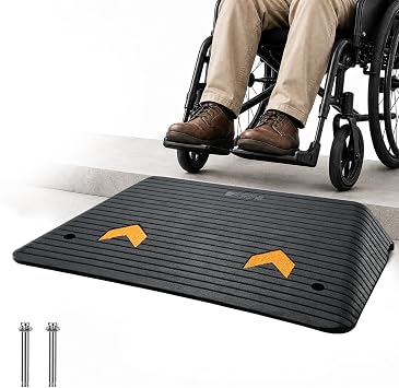 VEVOR 3 Rise Rubber Threshold Ramp, 35.6 Wide Wheelchair Doorway Ramp