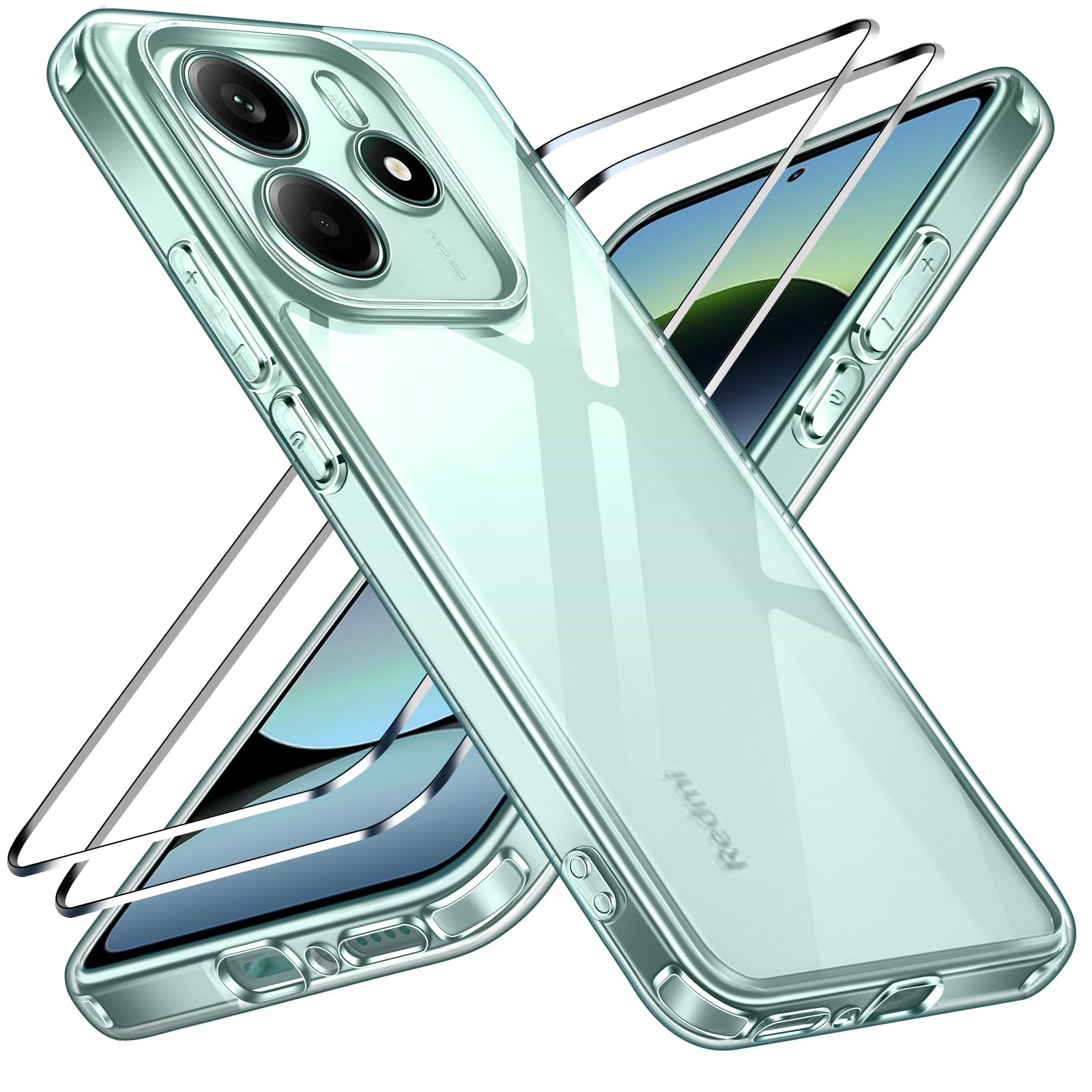IVoler Vetro Temperato Per Xiaomi Redmi Note 14 5G – 2 Pezzi Schermo + 2 Pezzi Fotocamera, Durezza 9H, Antigraffio, HD Chiaro - 4