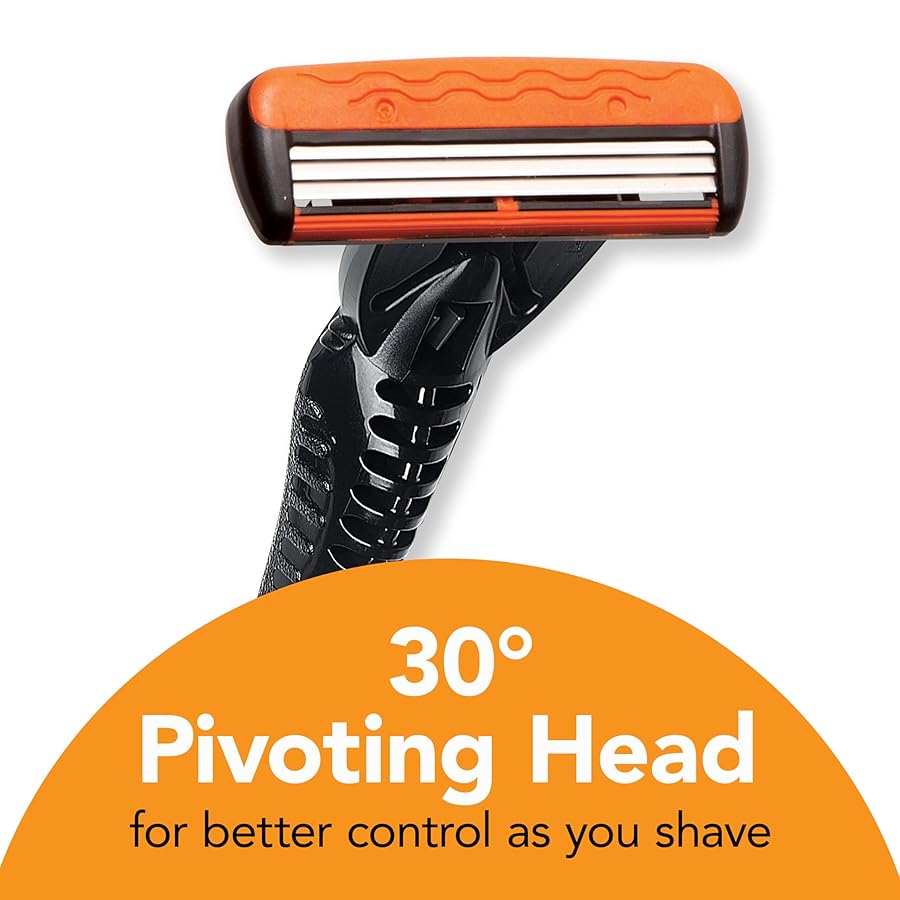 BIC Comfort 3 Refillable Three-Blade Razor for Men, Sensitive Skin Razor For a Comfortable Shave, 1 Handle and 6 Cartridges, 7 Piece Razor Set - image 6