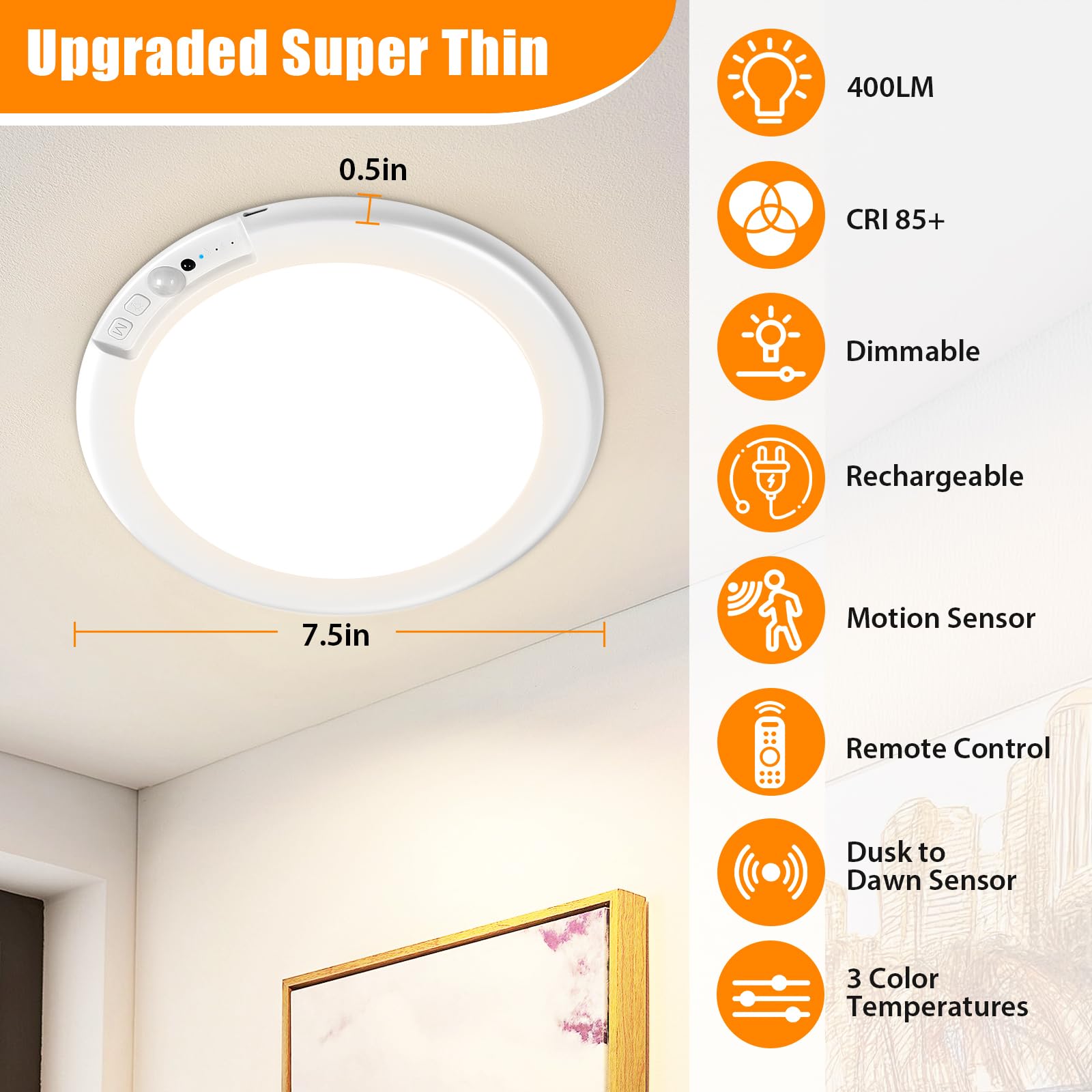 INNOVATE® LED Plafondlamp met Bewegingssensor binnen, 18W Lamp met sensor, Wandlamp paneel INNOVATE® LED Plafondlamp met Bewegingssensor binnen, 18W Lamp met sensor, Wandlamp paneel