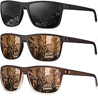 Vista 16 de KALIYADI Gafas de sol polarizadas para hombre, gafas de sol ligeras con protección UV para conducir, pescar y jugar golf