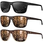 KALIYADI Polarized Sunglasses Men, Lightweight Mens Sunglasses Polarized UV Protection Driving Fishing Golf (Black/Brown/Gradual Brown)