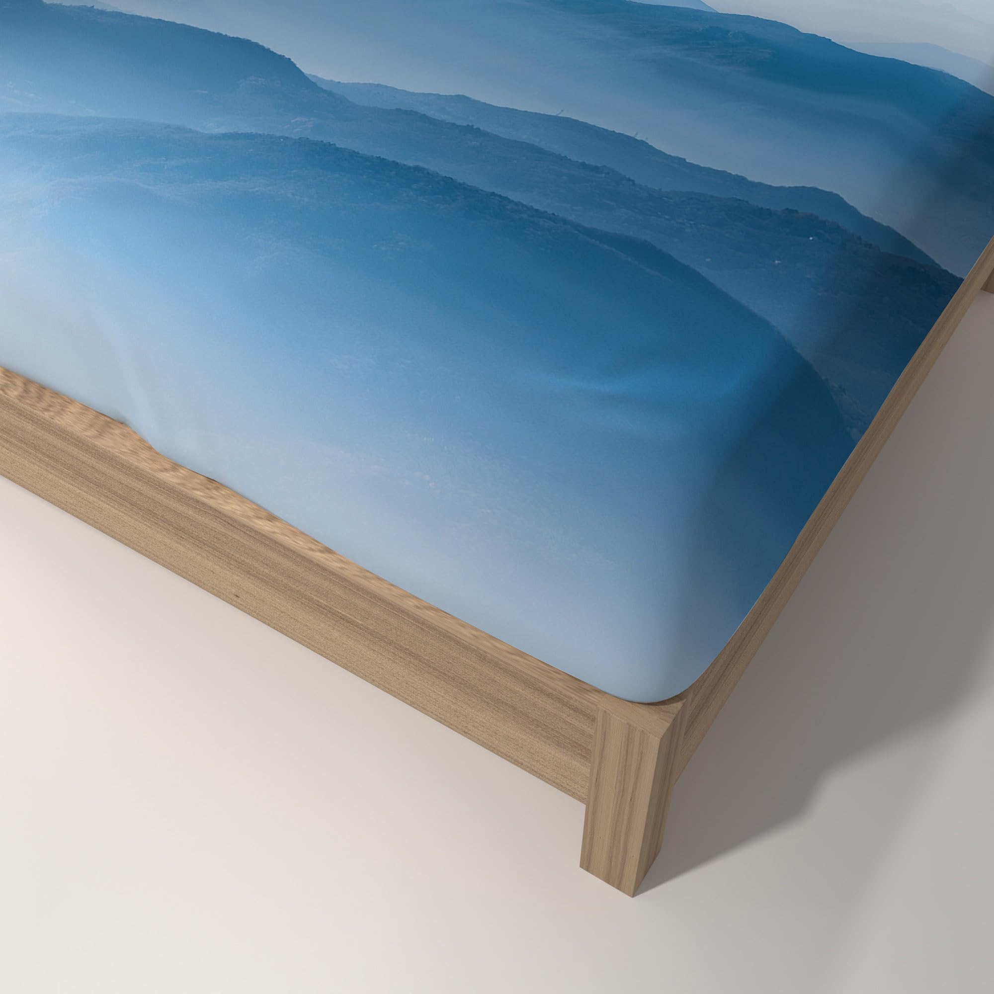 Spannbetttuch 100x200 Blau Druck Weiß Spannbettlaken 100x200cm Bettlaken Mikrofaser Atmungsaktiv Bed Linen Knitterfrei Matratzenbezug Waschbar Bed Sheets 30cm Extra Tiefe Spannbetttücher