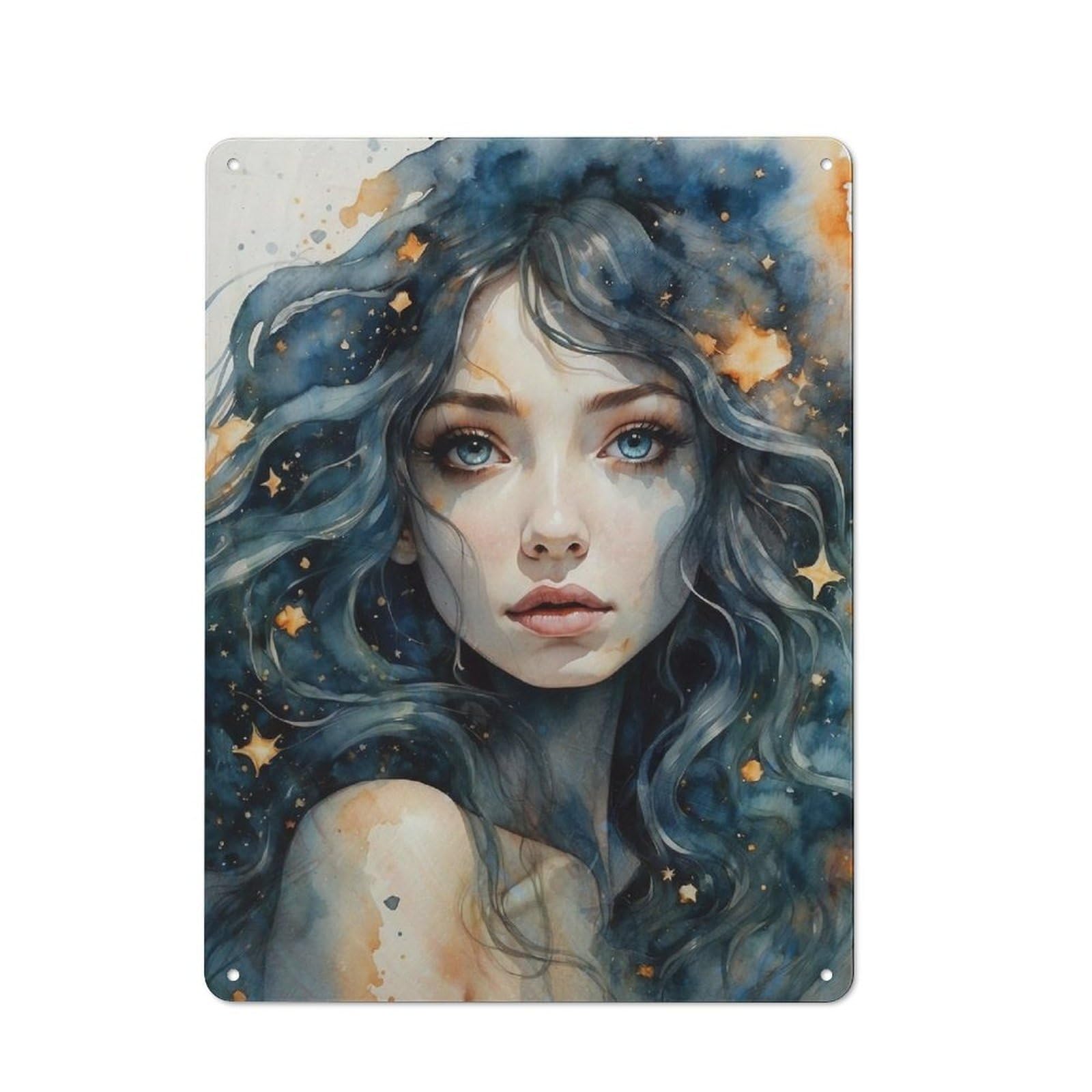 Junmoney Portrait Of The Starry Sky Vintage Tin Sign 40X30cm With For Kitchen Or Home Bar, For Retro Home Interiors, For Cafés, Pubs And Restaurants