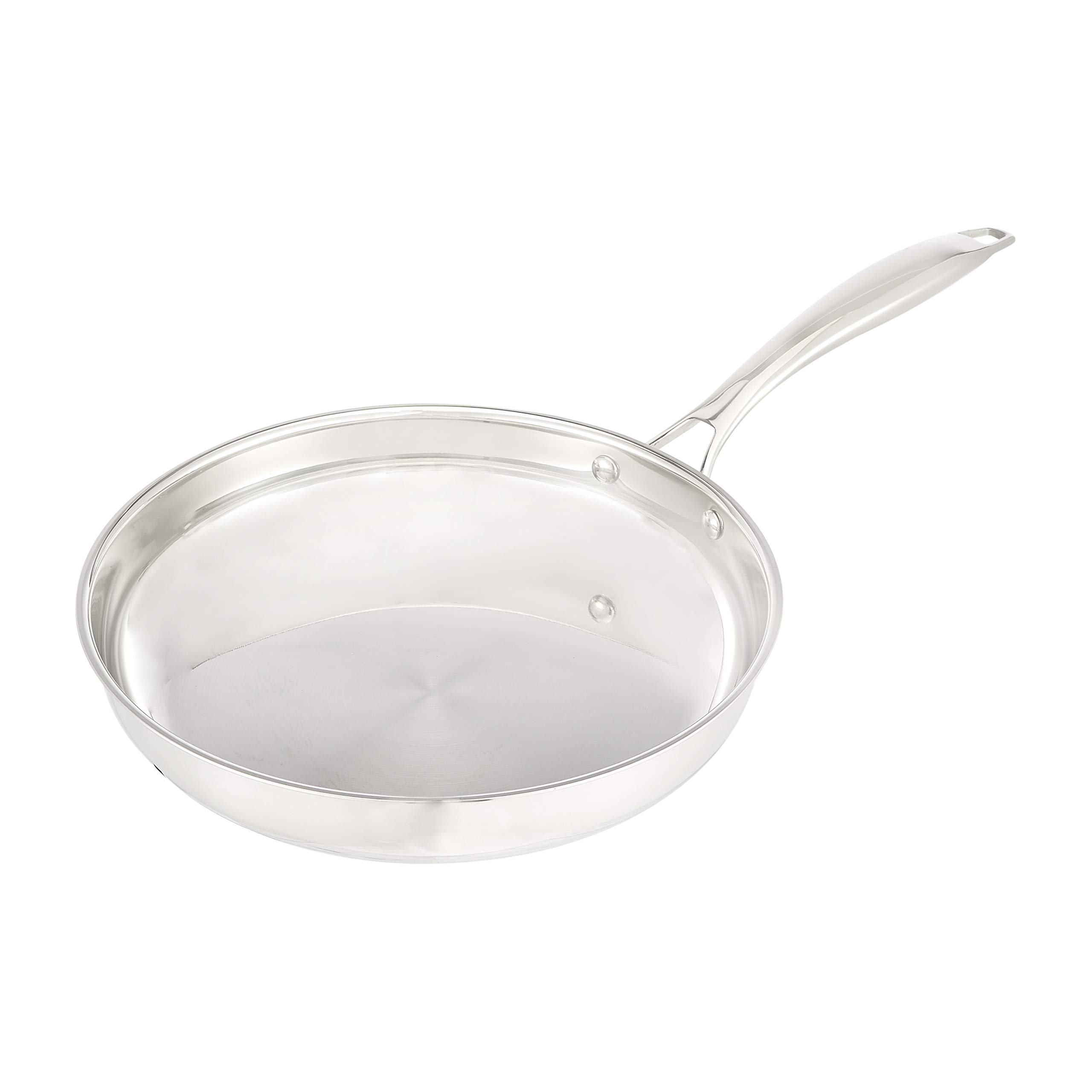 Amazon Basics Oven Safe, Riveted Handle Frying Pan - Silver, 10-Inch