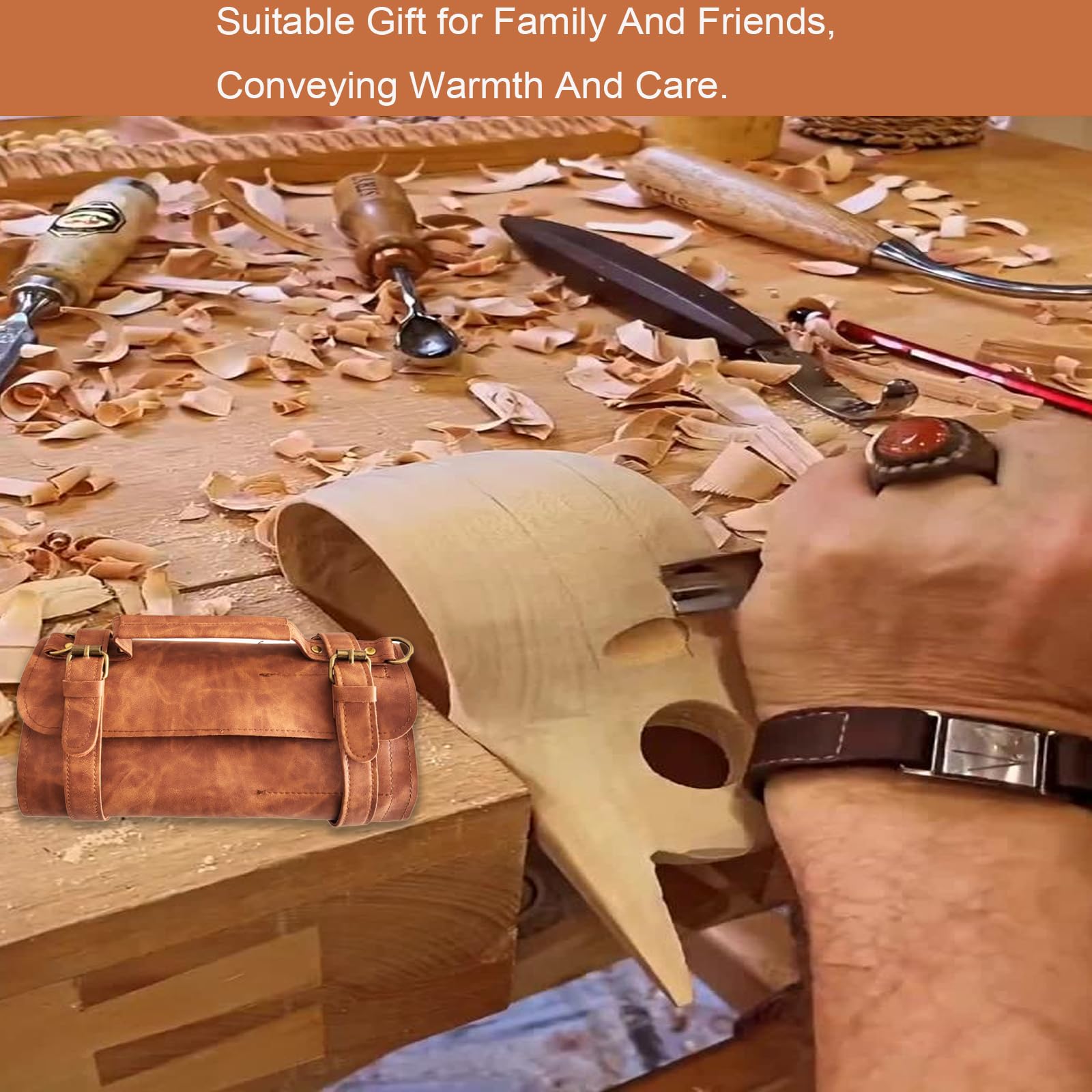 Juegos De Herramientas Para Tallar Madera, Kit Para Tallar Madera Con Estuche De Cuero, Juego De Herramientas Para Tallar Madera, Juego De Herramientas Para Tallar Madera Para Principiantes