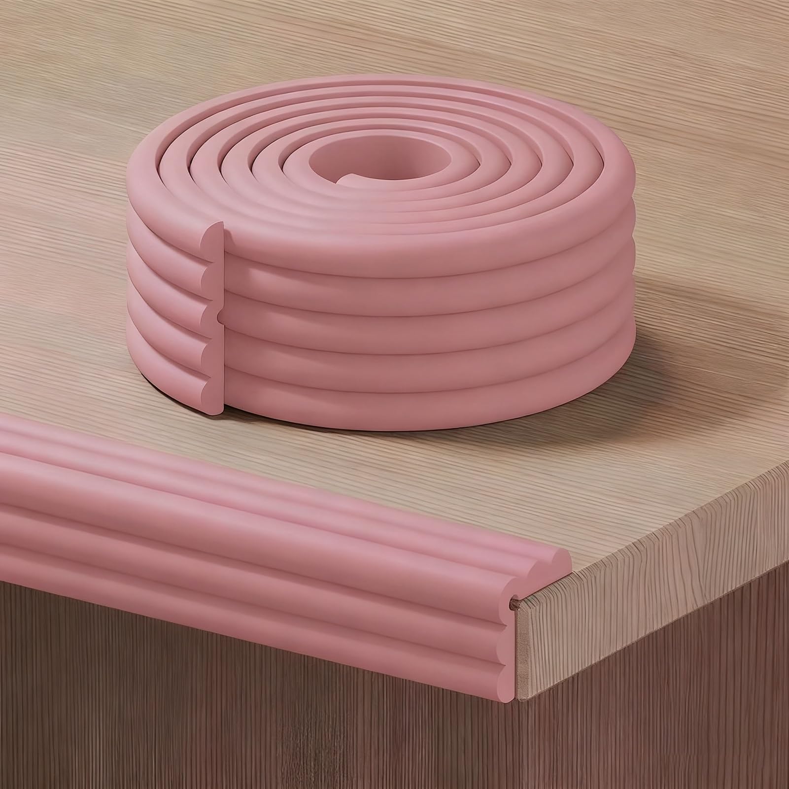 Protezioni angolari Proof Edge, Paraspigoli Per Mobili A Forma Di W Da 78,7" E Paraspigoli Di Sicurezza, Protezione Per Angoli Da Parete In Morbida Schiuma Di Gomma NBR(Pink,10pcs)