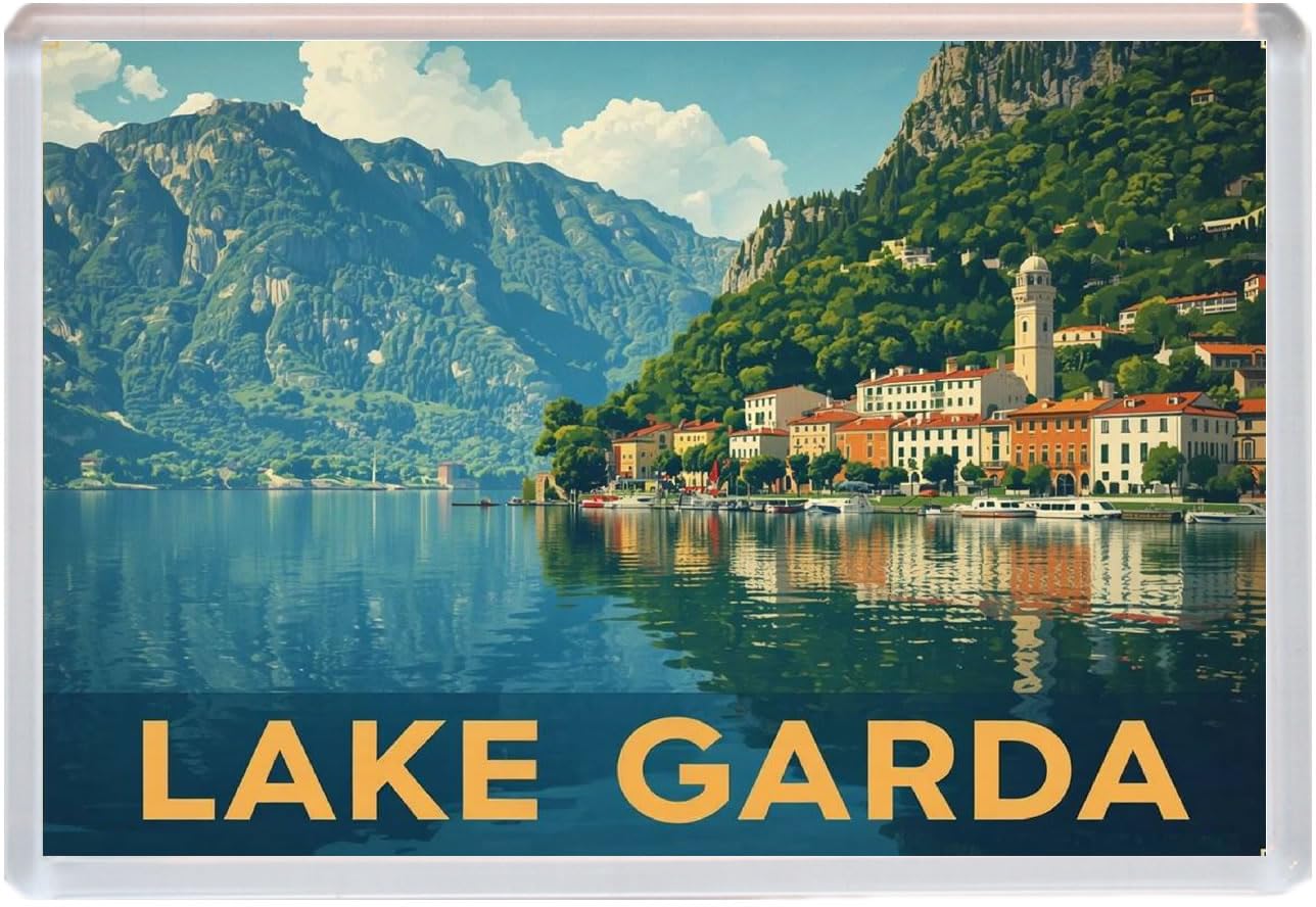 Baked Bean Store Multicolor Lake Garda - Italy - Jumbo Artistic Fridge Magnet 96 X 67Mm Bbsfhm3217