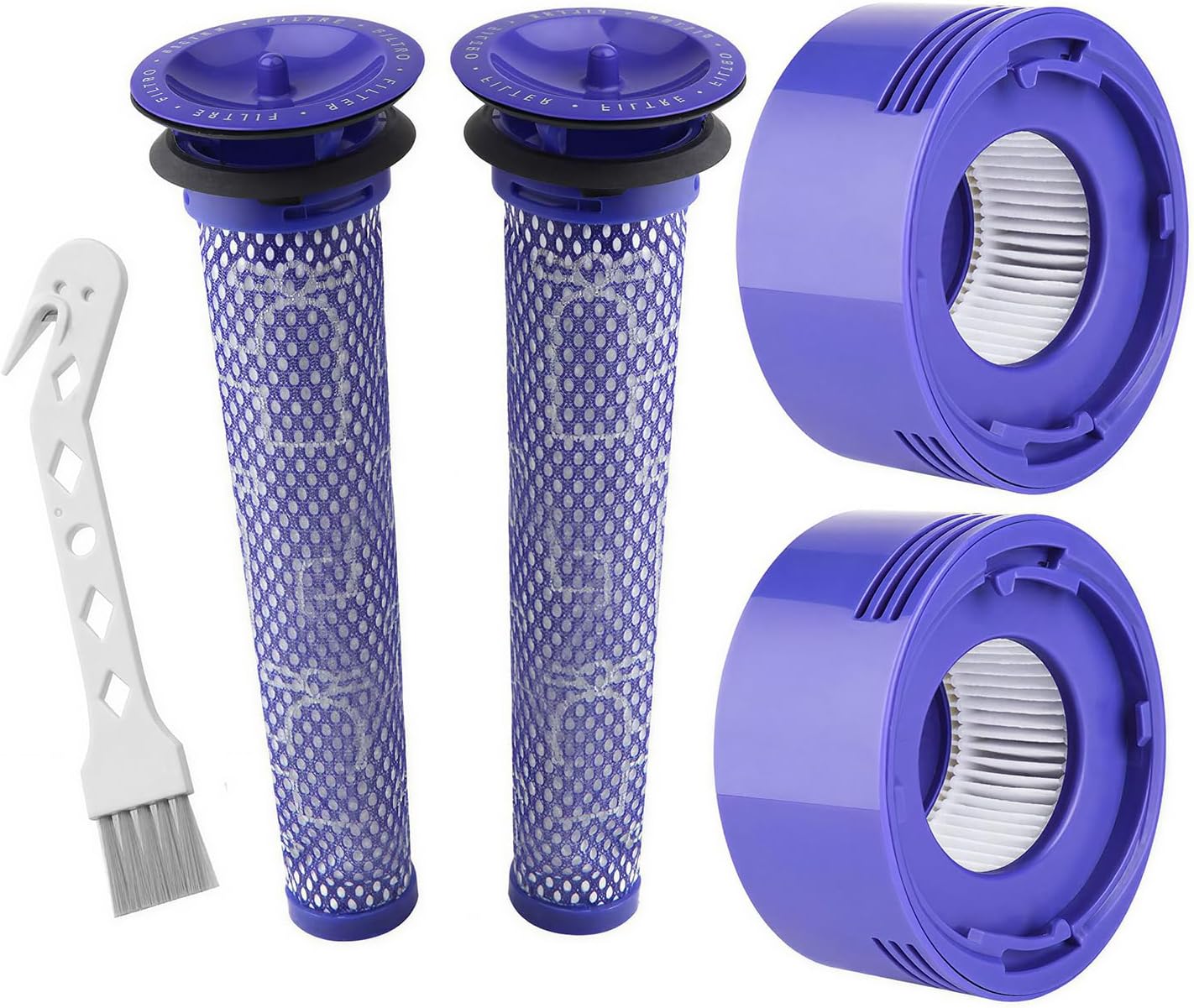 4 Pack Vacuum Filter Replacements for Dyson V7 V8 SV10 SV11 S25 SV37 | Filter Kit for V7 V8 Animal Absolute Motorhead Cordless Cleaner, Part No. 965661-01&967478-01, 2 Pre-Filters & 2 Post-Filters