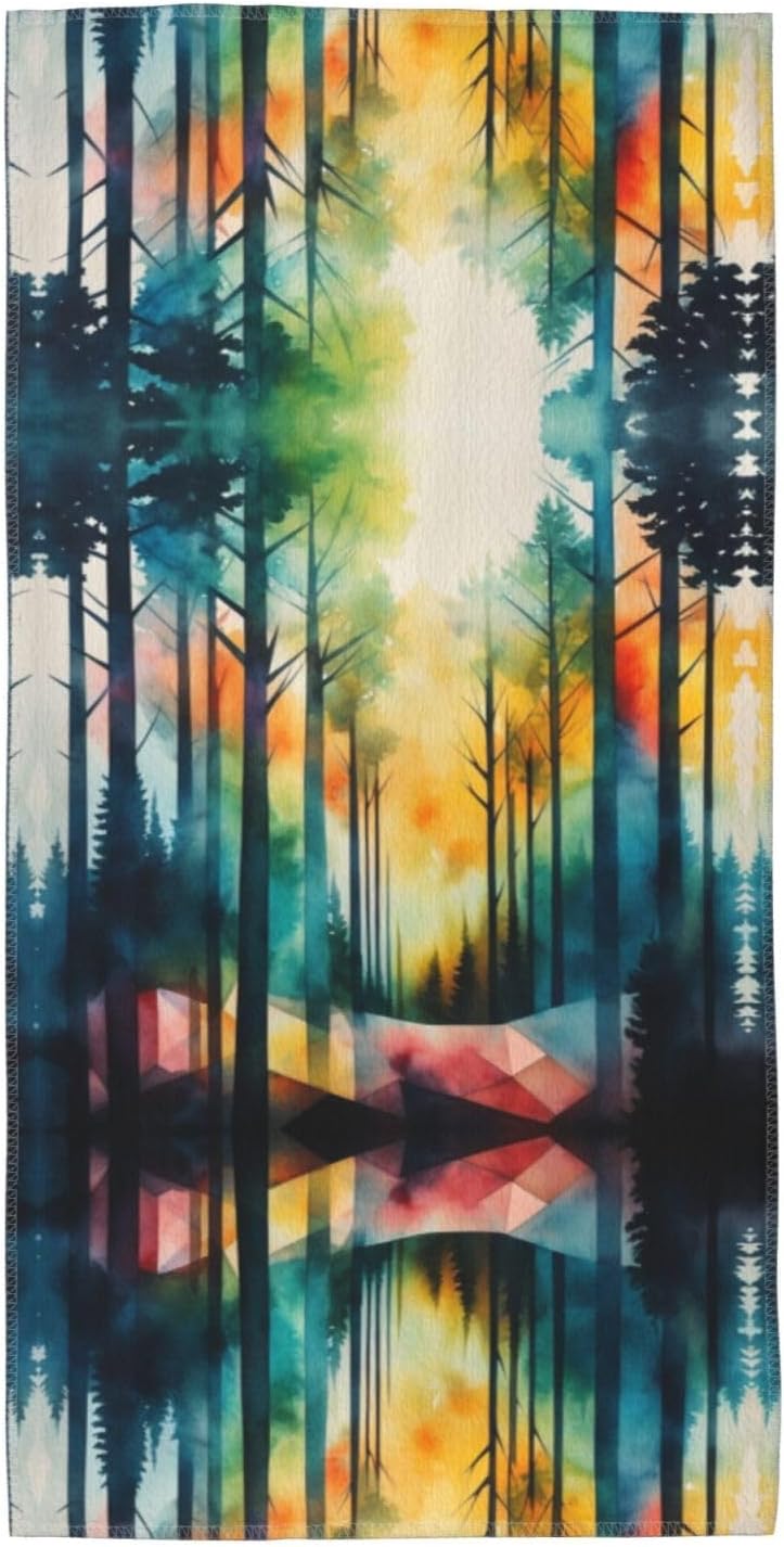 Tree Art Print Hand Towels for Kitchen, Decorative Bathroom Towels Decor Farmhouse Cute for Men Women Gifts