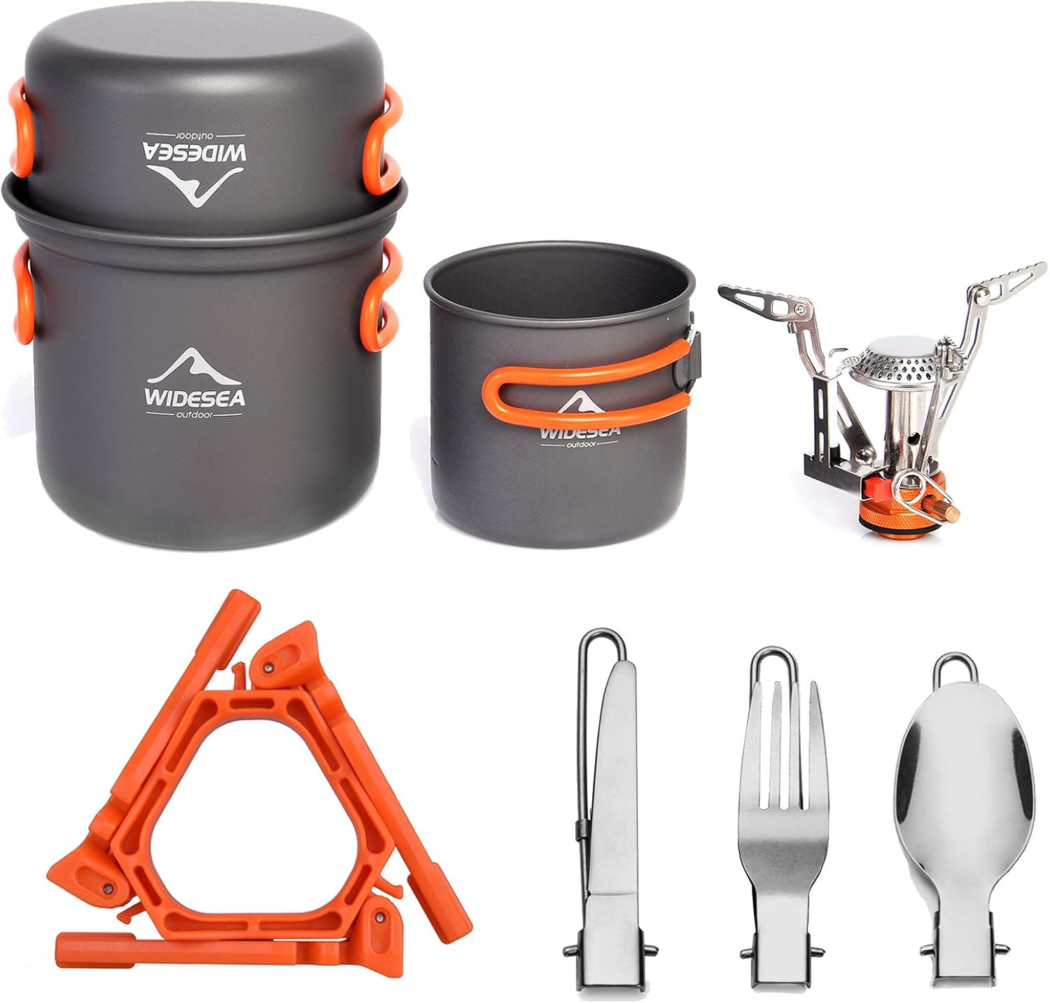 8-Piece Lightweight Camping Cookware Set for Backpacking & Outdoor Use 8-Piece Lightweight Camping Cookware Set for Backpacking & Outdoor Use