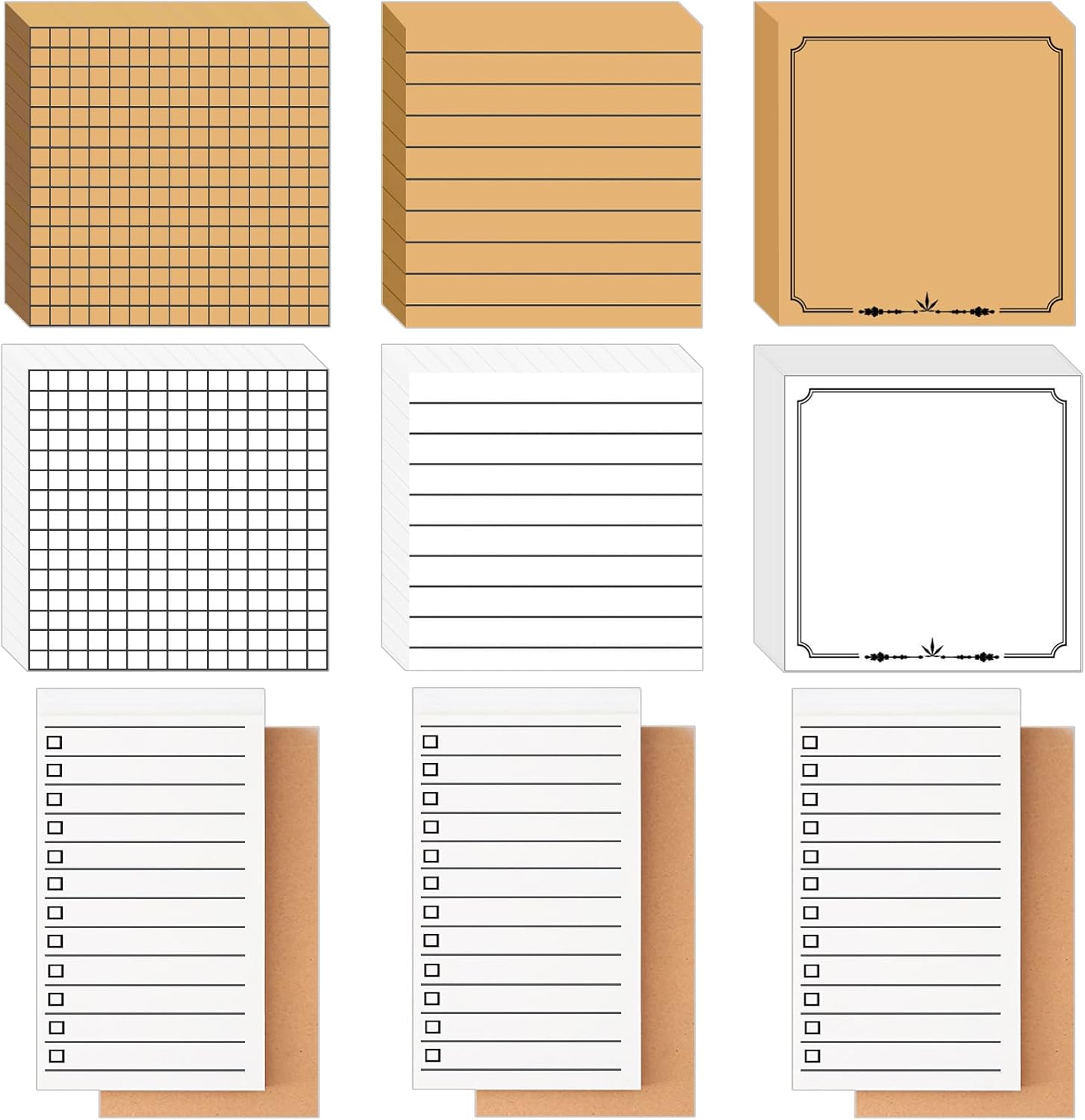 630 pcs Lined Sticky Notepads, SelfStick Notes Memo Pads