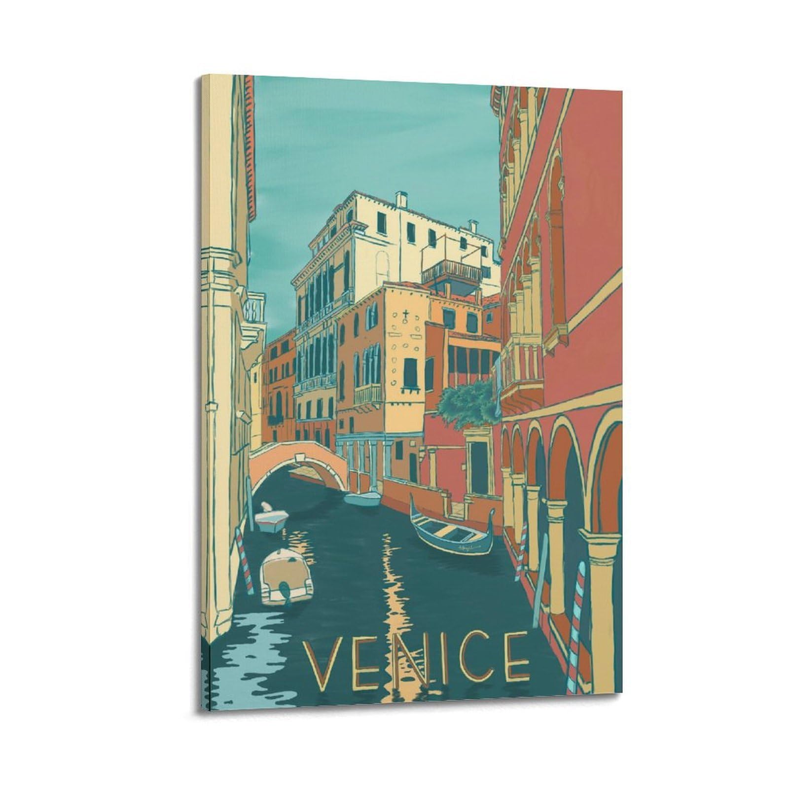 DLJGDS Vintage Poster Venice Decorative Painting Canvas Wall Posters And Modern Family Bedroom Decor 20x30inch(50x75cm)