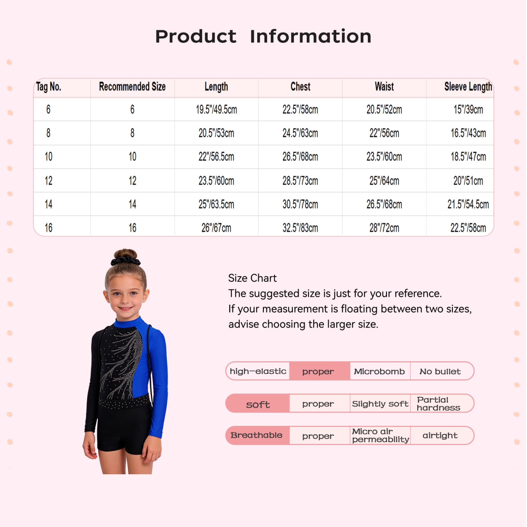 Yhong Completino Pattinaggio Artistico Bambina Leotardo Lunghe Maniche con Leggings Elastici Corti E Borsa Costume Gare E Recitazioni