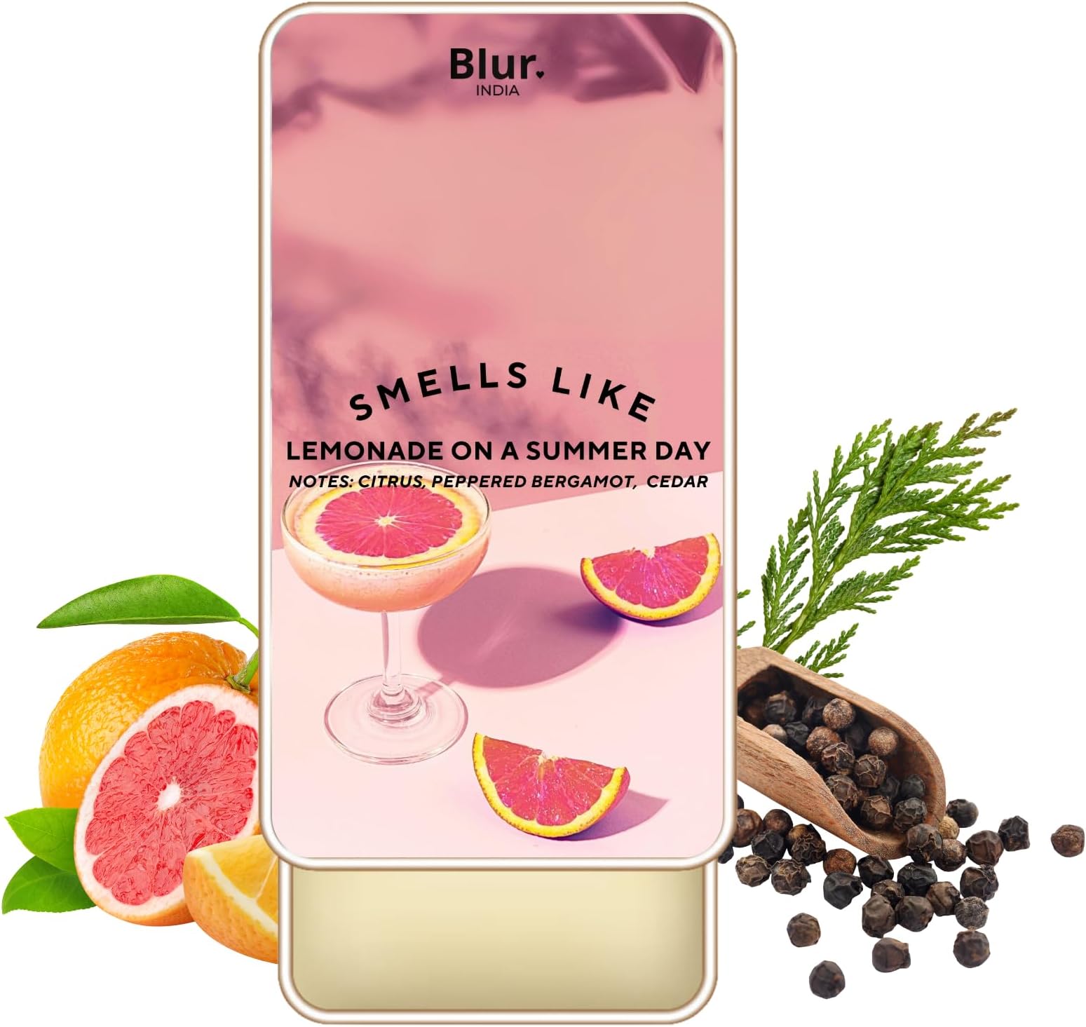 Blur India Solid Perfumes | Smells Like Lemonade On A Summer Day | Alcohol Free | Long Lasting Perfume - 10g