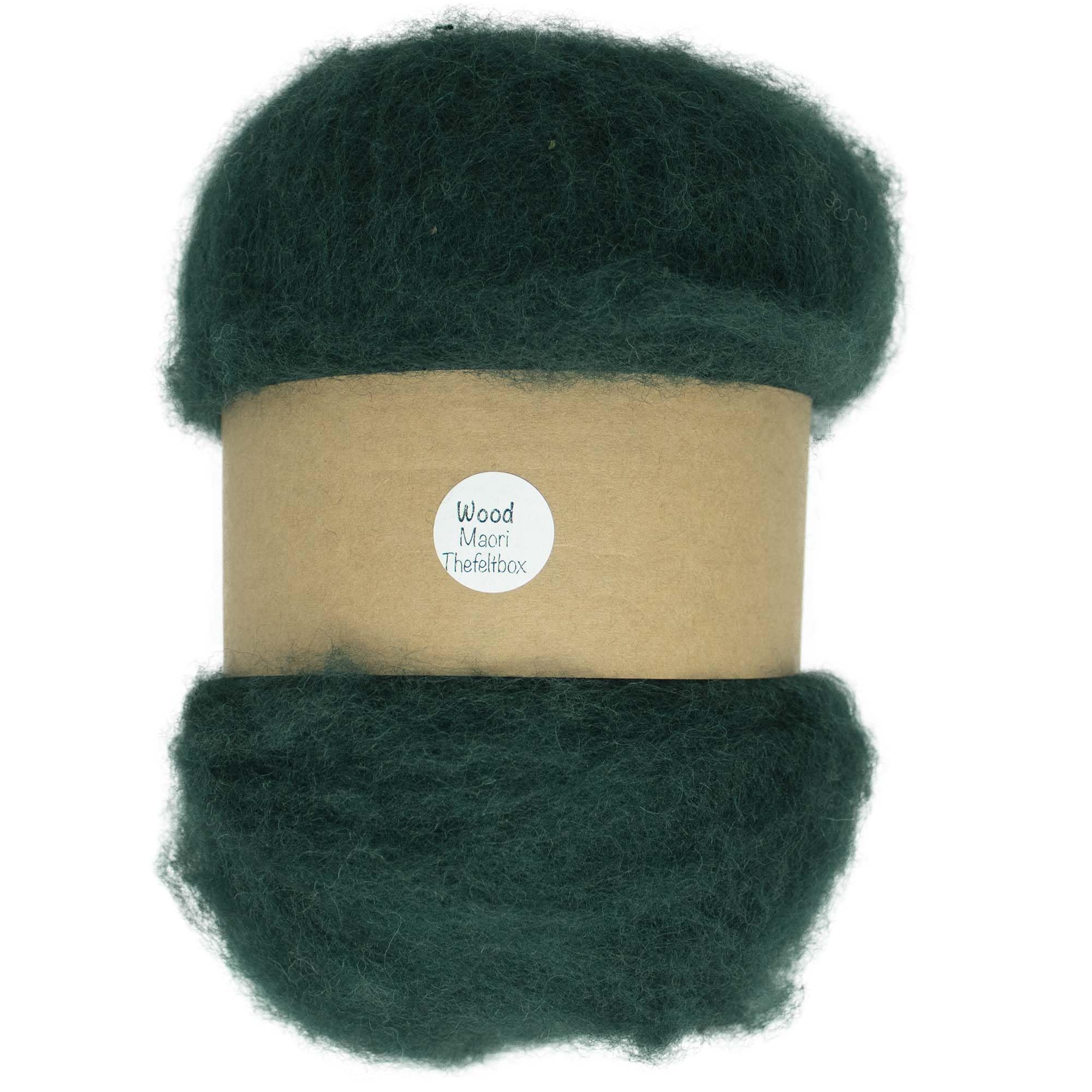 Needle Felting Wool 100g - Carded Batt for Needle & Wet Felting, Core & Finish - Maori DHG - Wood