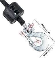 Vista 2 de Kit de cuerda de cabrestante sintética de 3/16 pulgadas, 3/16 pulgadas x 50 pies, 8500 libras de fuerza ATV línea de cuerda con gancho de acero