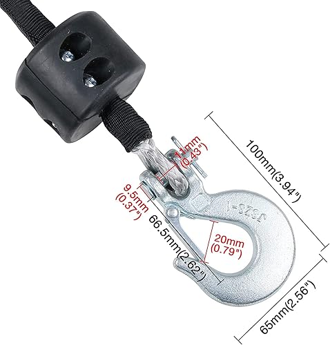 Miniatura 2 de Kit de cuerda de cabrestante sintética de 316 pulgadas, 316 pulgadas x 50 pies, 8500 libras de fuerza ATV línea de cuerda con gancho de acero, tapón