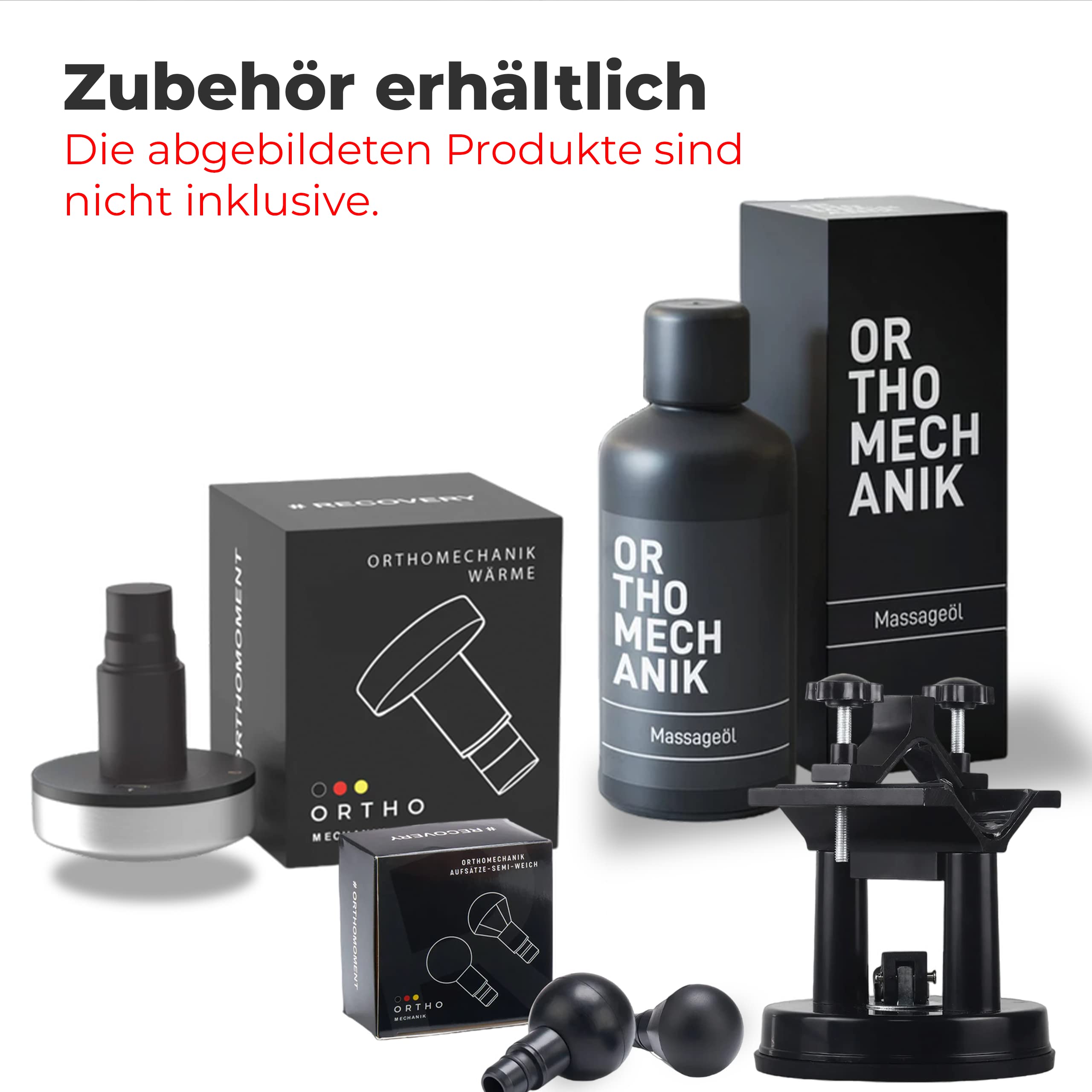 OrthoMechanik® 3.0 | OrthoGun | Hochwertige Massagepistole mit App & 7 Aufsätzen I inkl. Koffer | 160W Motor & 5 Intensitäten für Schmerzlinderung & Entspannung I Bis zu 360 Min. Laufzeit