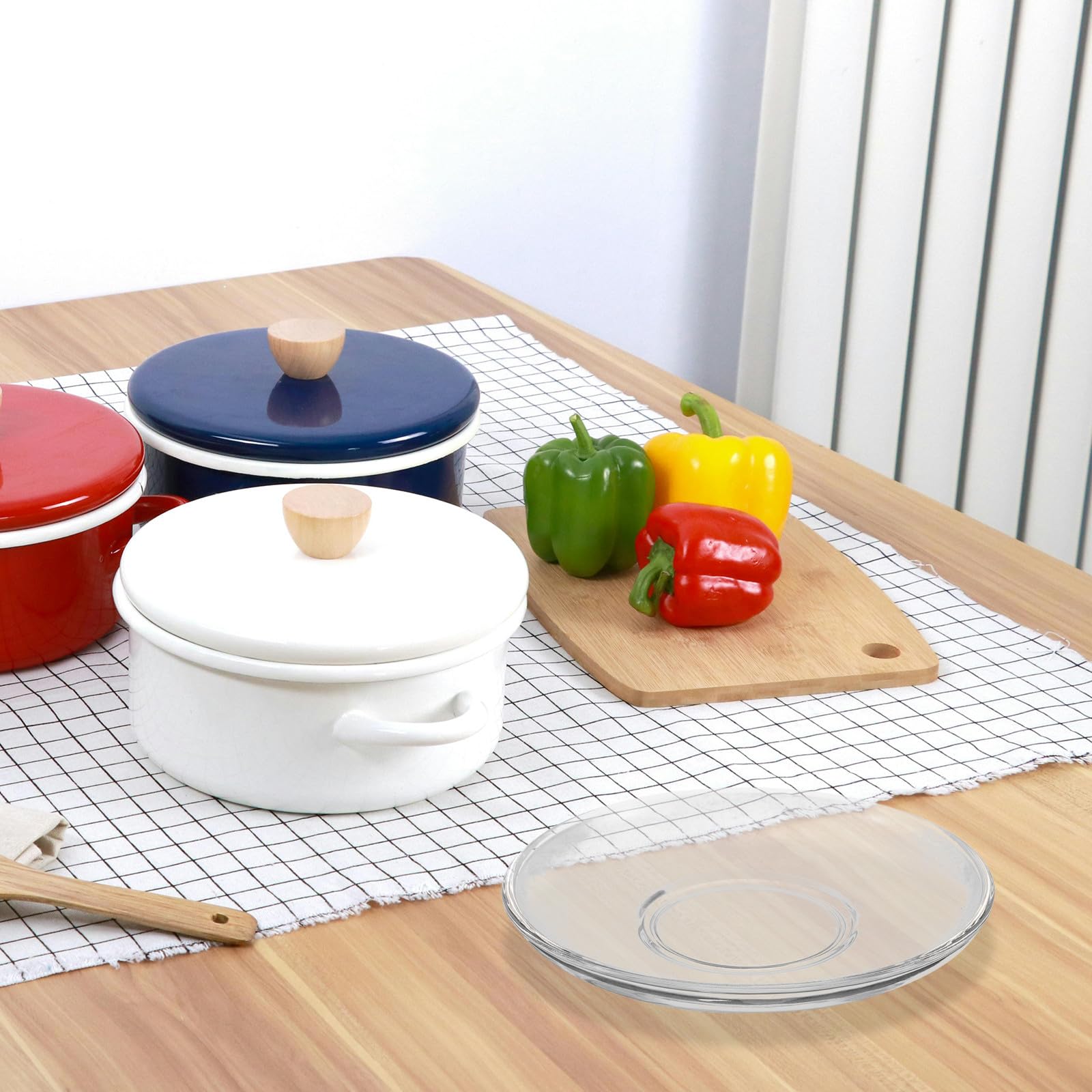 Kichvoe Ensemble de 6 Assiettes en Verre Transparent pour Dessert et Apéritifs, Design Élégant, Utilisation Polyvalente, Compatible Micro-ondes, pour Fêtes et Repas