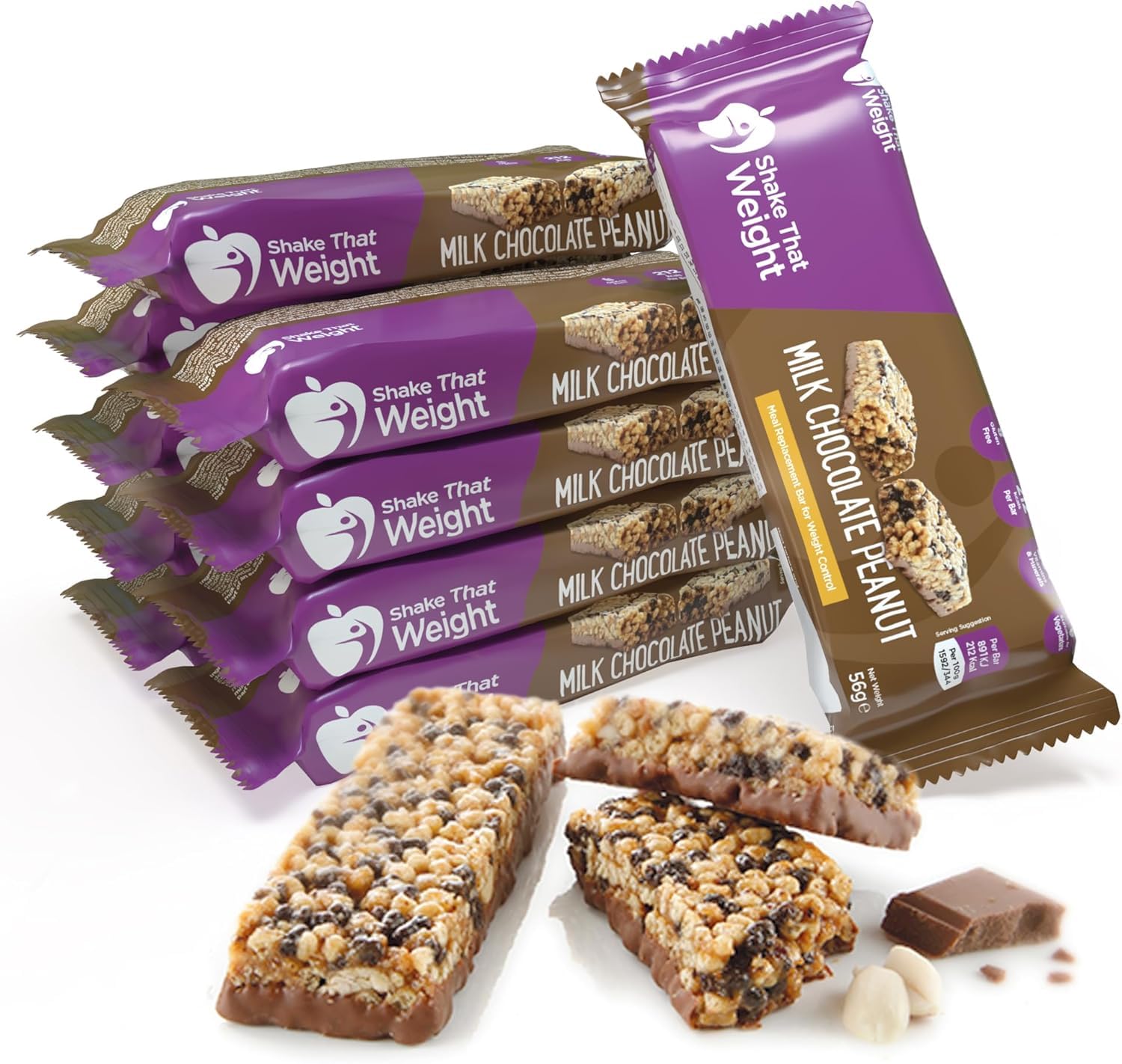 Sponsored Ad – Shake That Weight Meal Replacement Bar - Chocolate Peanut - 10 Bars - Meal Replacement Plan for Weight Loss - Very Low Calorie Diet - VLCD - High in Protein