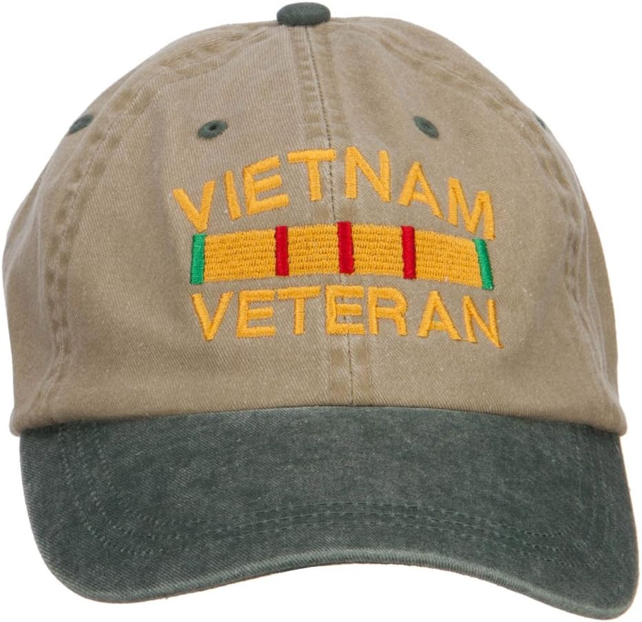 e4Hats.com Vietnam Veteran Embroidered Washed Two Tone Cap