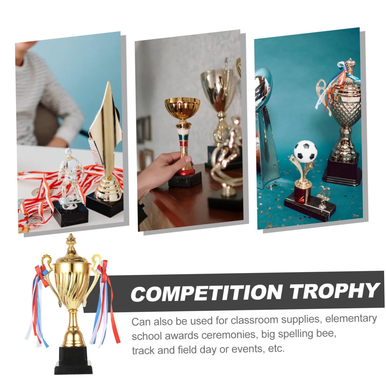 BESPORTBLE Gran Trofeo de Metal Dorado para Competición Deportiva