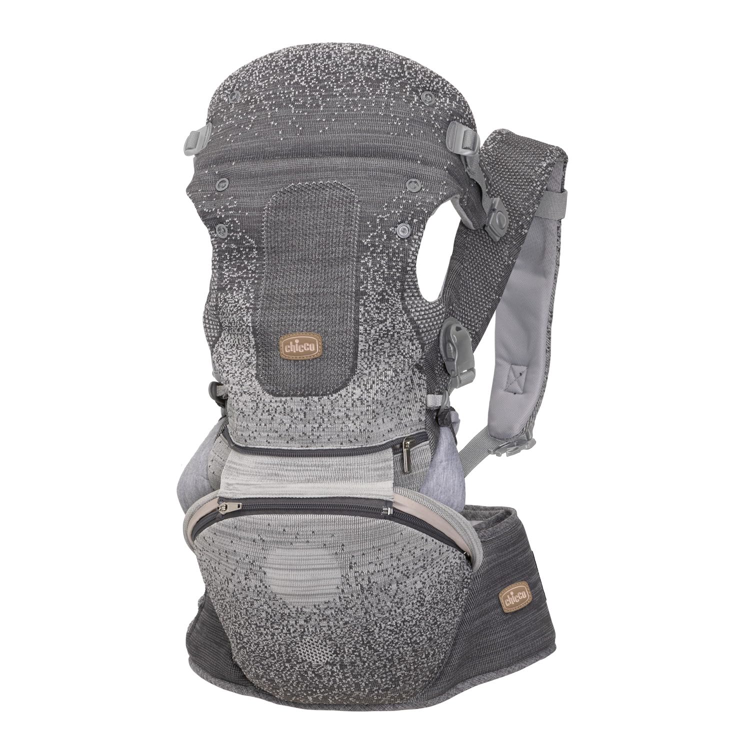 Chicco Airy Hip Fit Mochila Ergonómica 3-​en-​1,​Tejido Transpirable, Soporte Base Extraíble para Distribución del Peso, Múltiples Posiciones: Frente a la Madre, Frente al Mundo y Mochila, 0-​15 kg