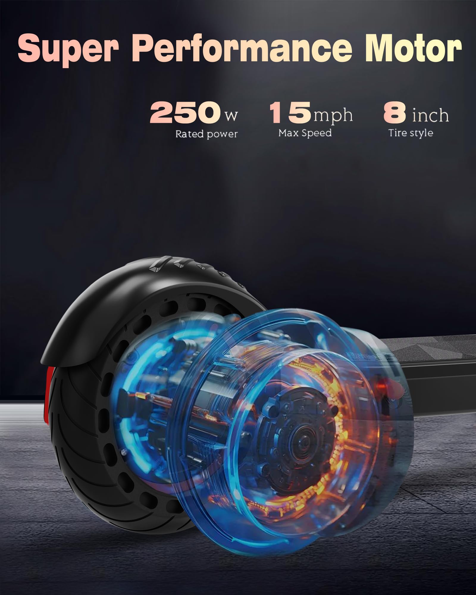 QNQ Trottinette Électrique, Moteur 500W, 8'' Trottinette Electrique Enfant Pliable, Vitesse Max 25 KM/H, Autonomie 12-15KM, Affichage LED, pour Enfants, Adolescents, Adultes