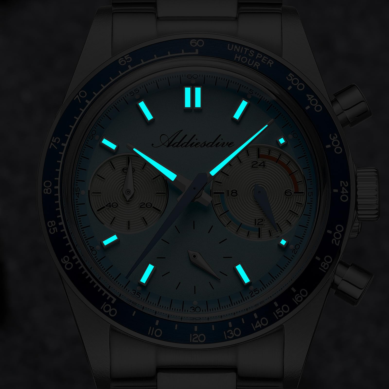 ADDIESDIVE Orologio da uomo con cronografo da corsa VK63 Movimento K1 Bubble Glass 100 M impermeabile BGW9 luminoso in acciaio inossidabile orologio da uomo alla moda